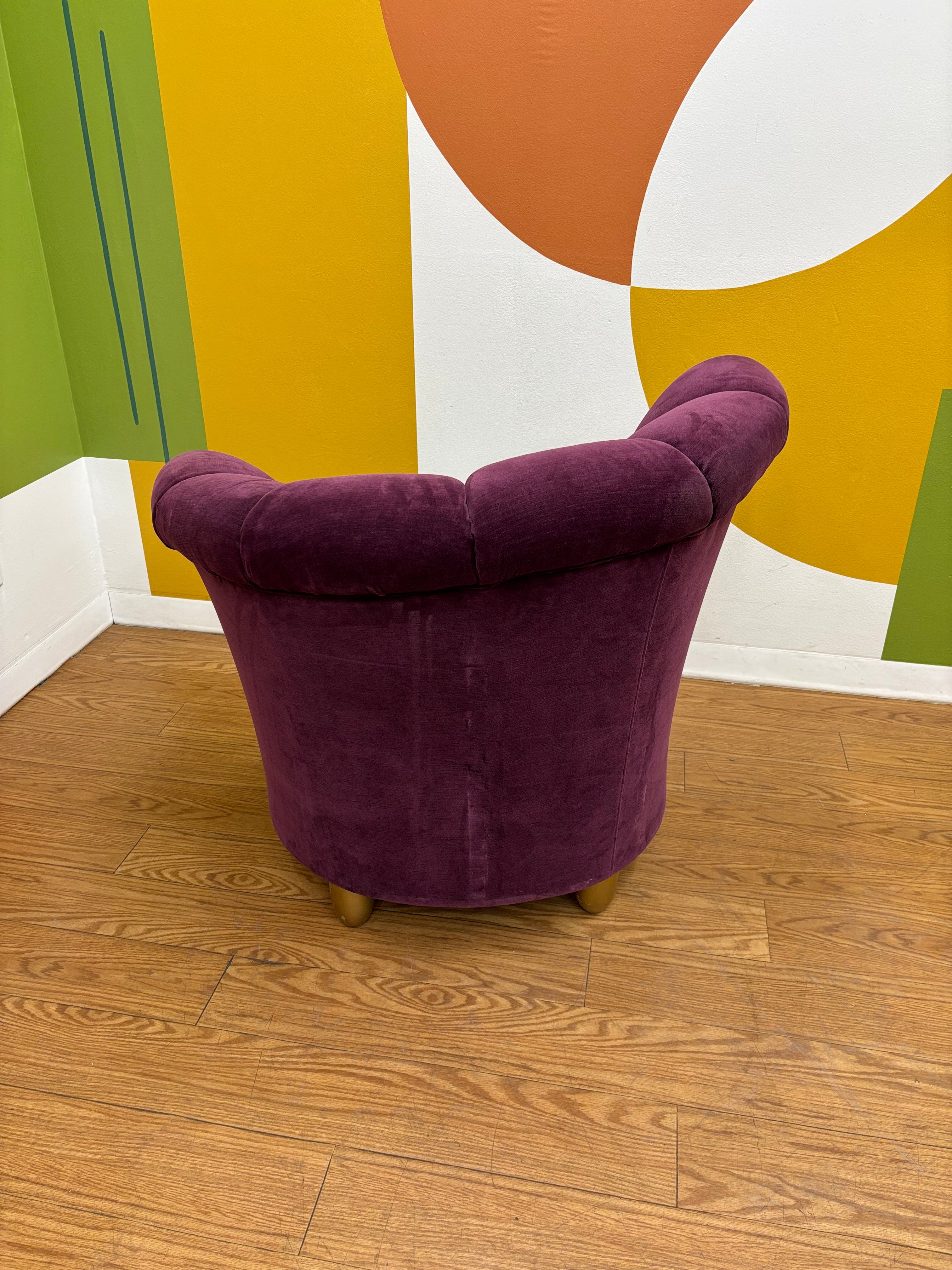 Purple Asymmetrical Scalloped Chair