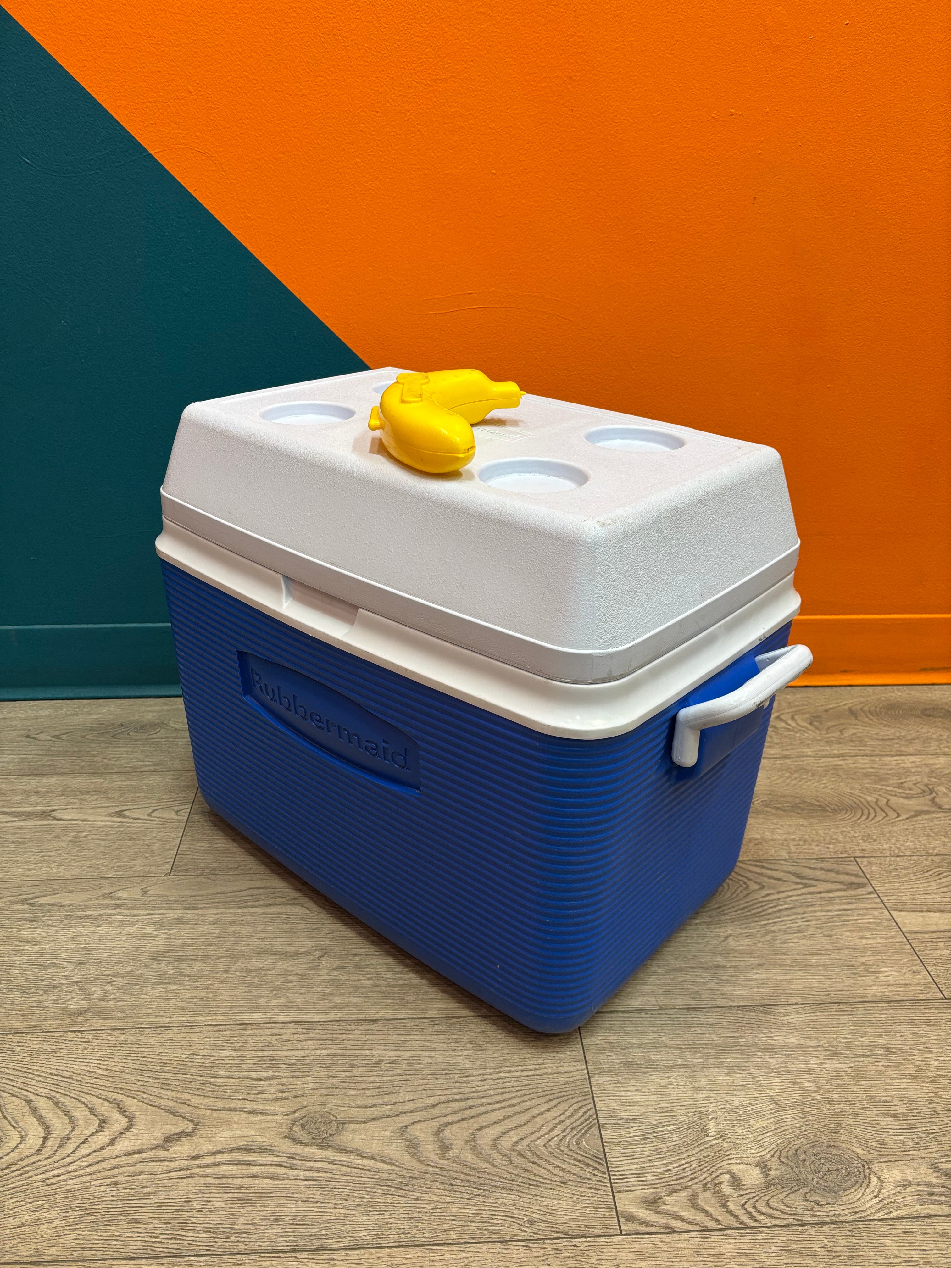 Blue & White 195L Rubbermaid Cooler