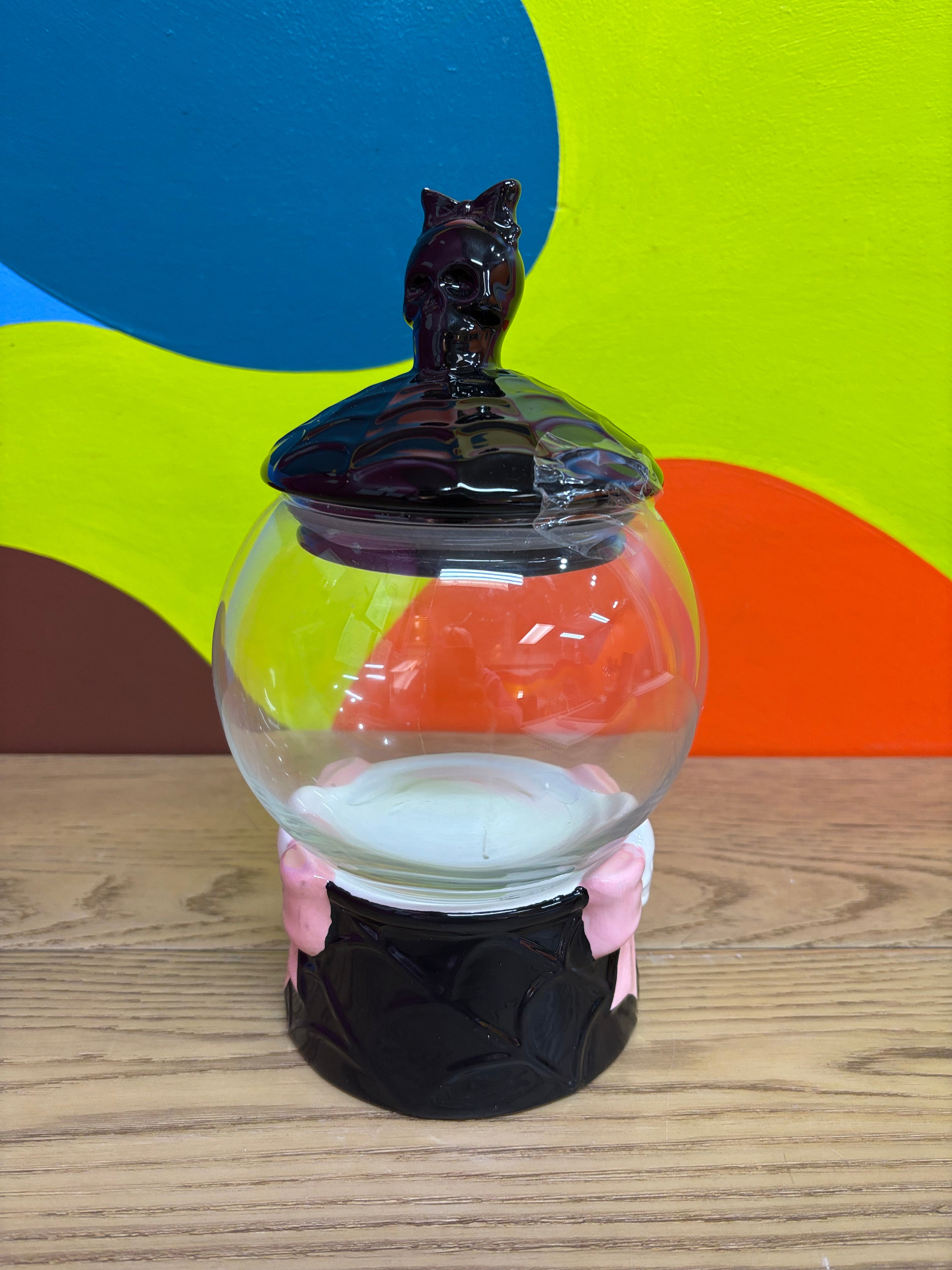 Black & Pink Skull Jar (3 available)