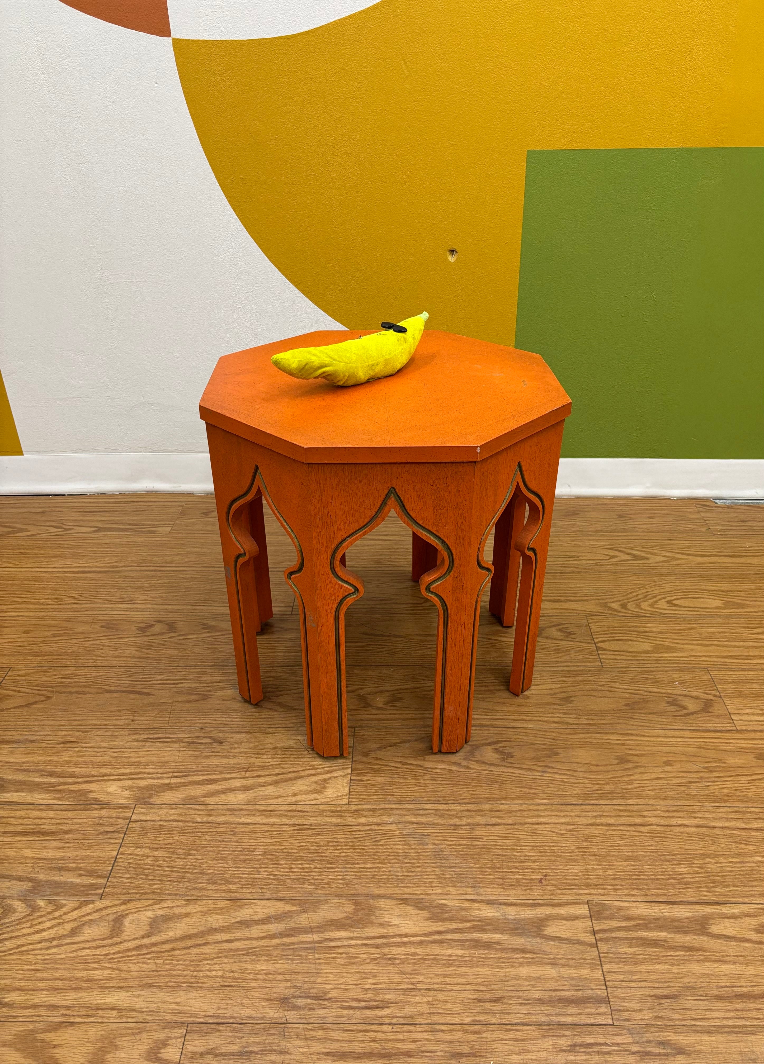 Orange Wood Side Table