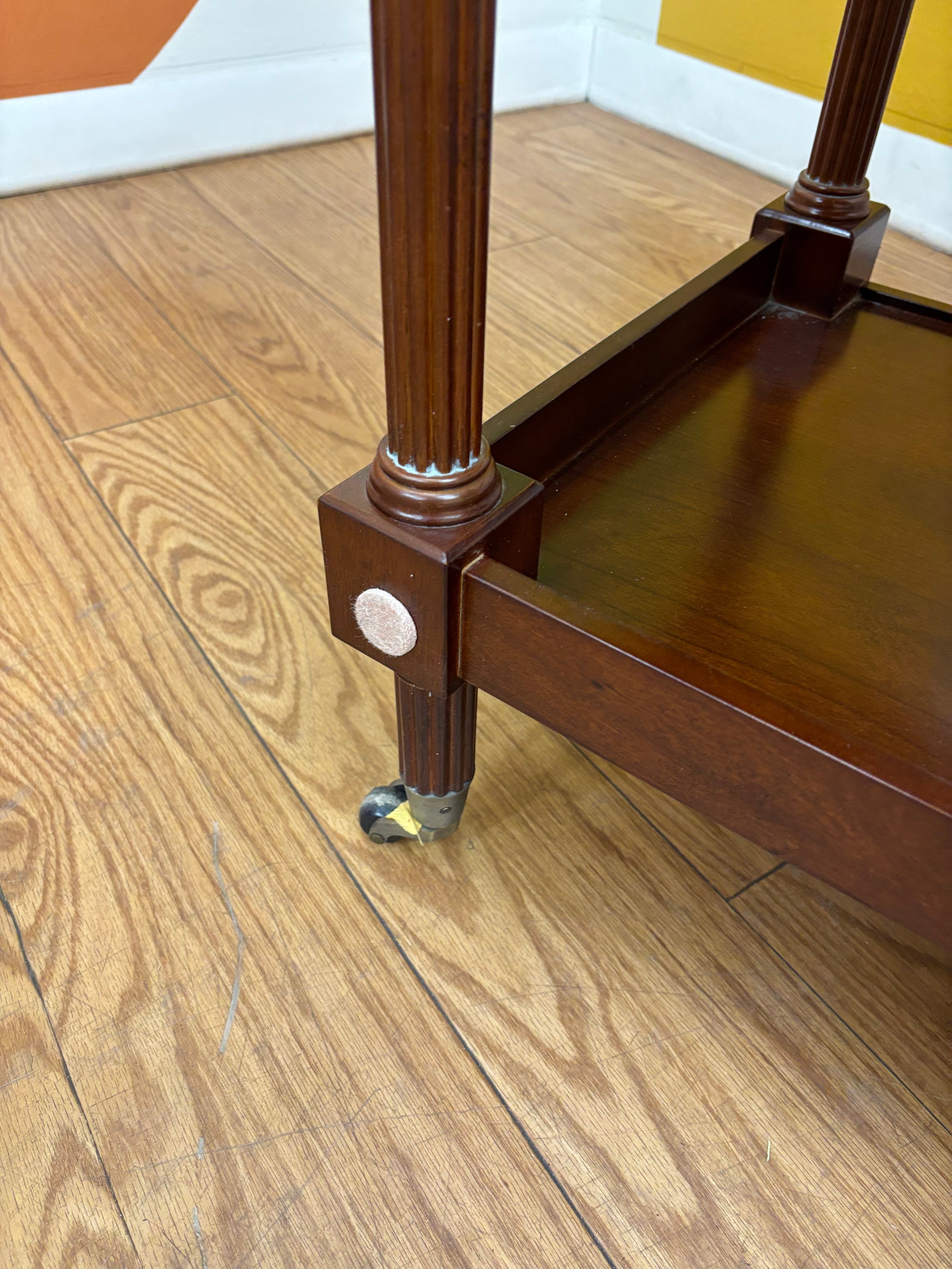 Mahogany Post Rolling Serving Cart