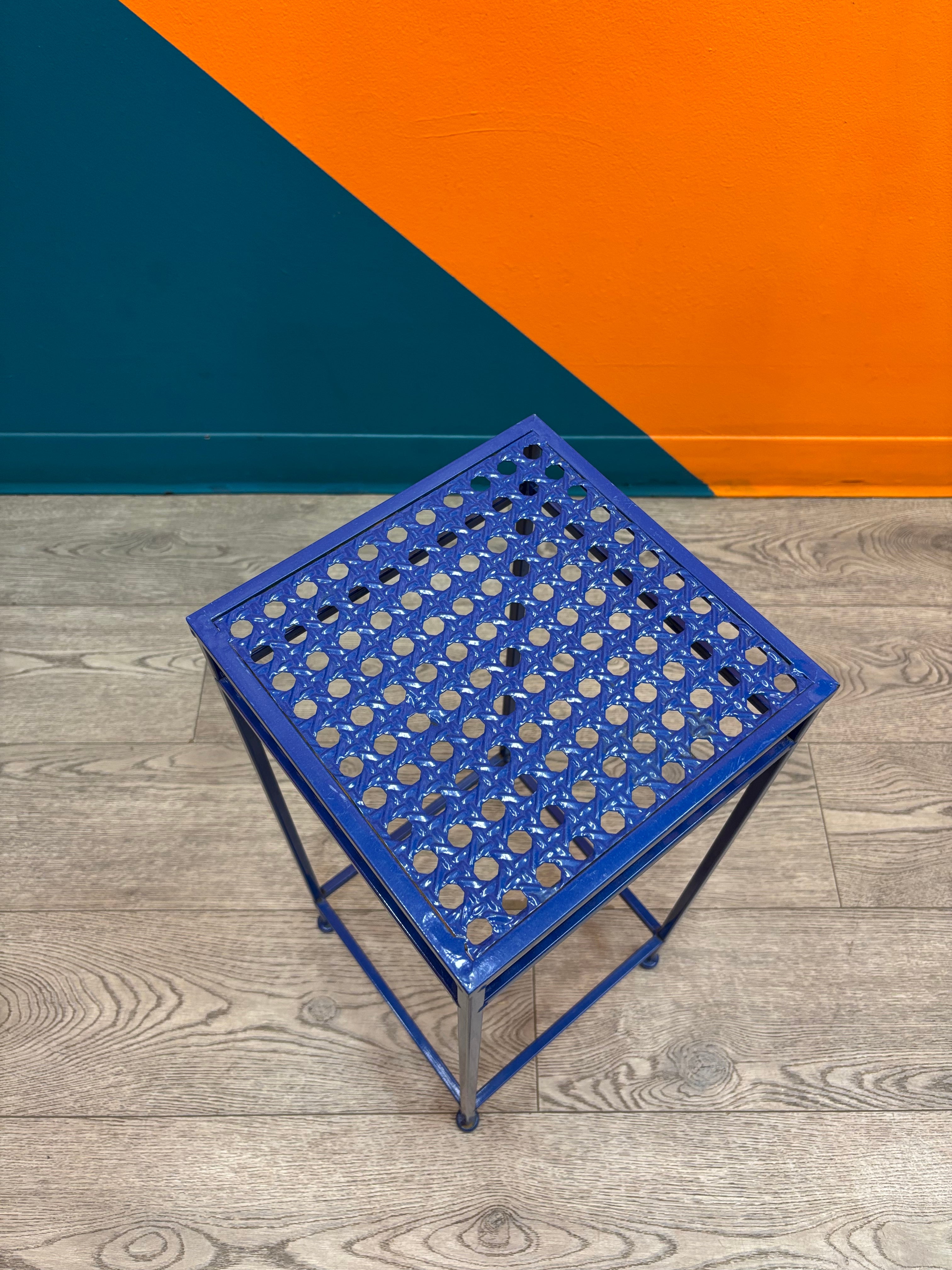 Blue Metal Plant Stand