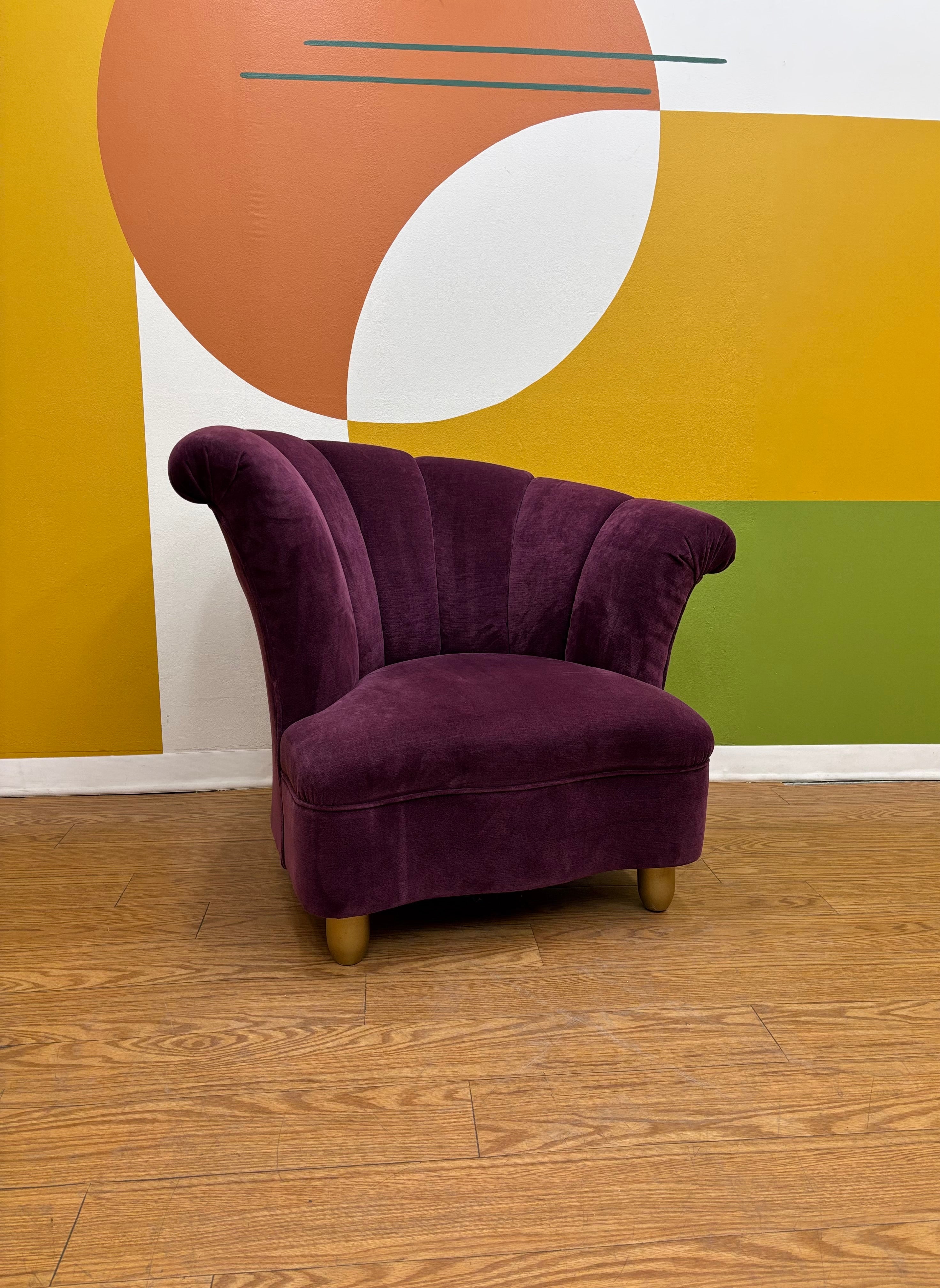 Purple Asymmetrical Scalloped Chair