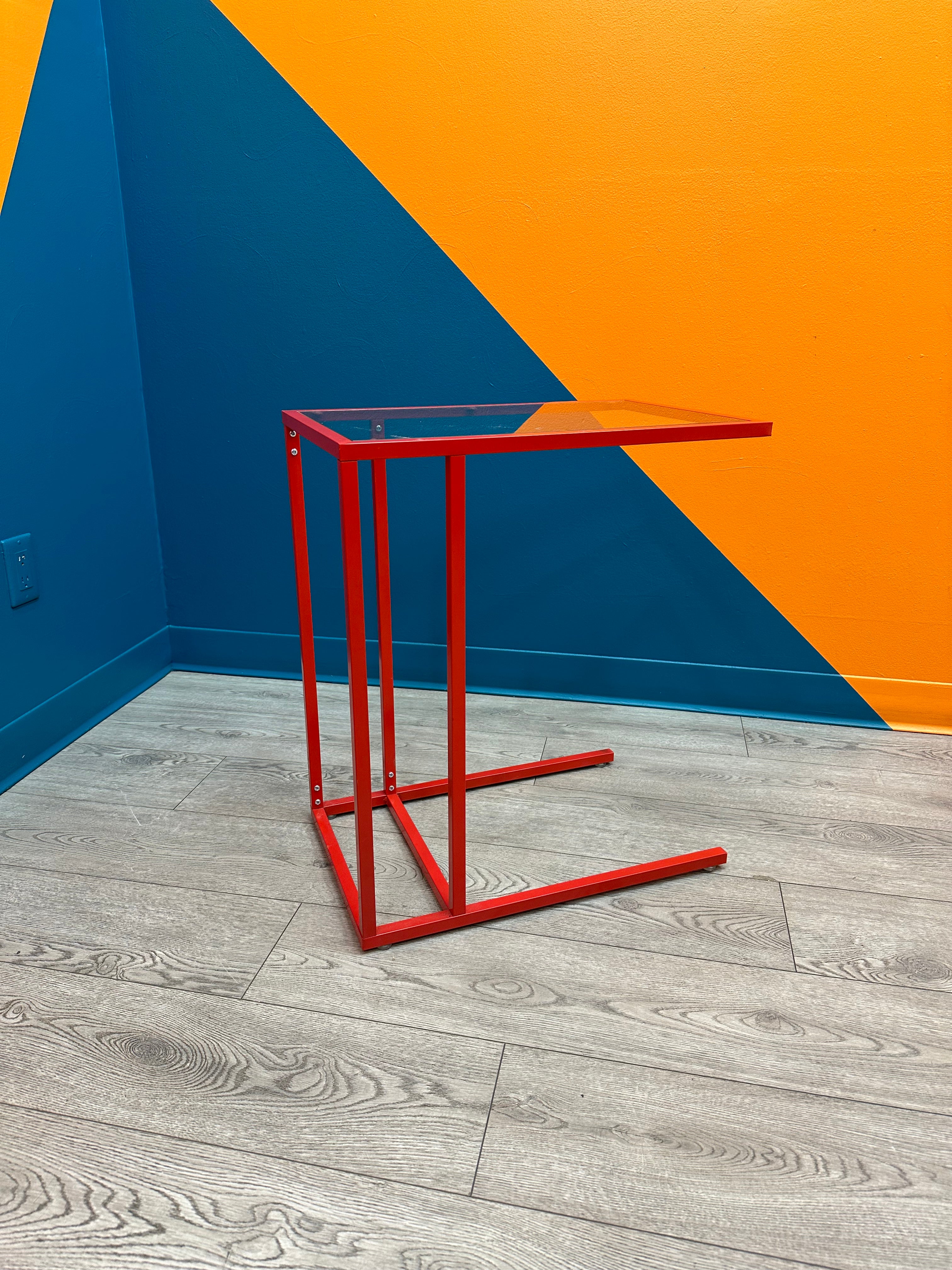 Red Glass Side Table