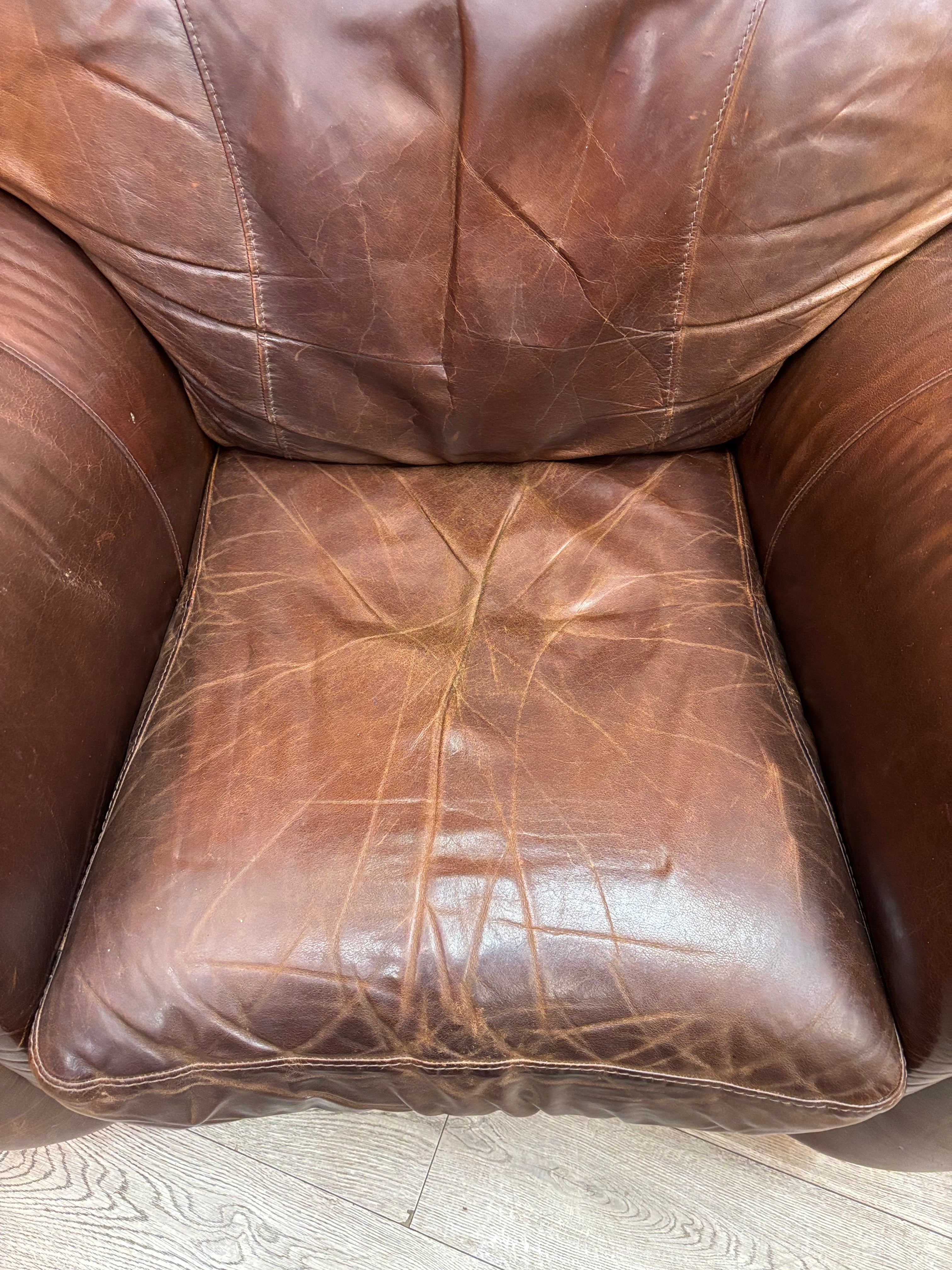 Italsofa Brown Leather Chair