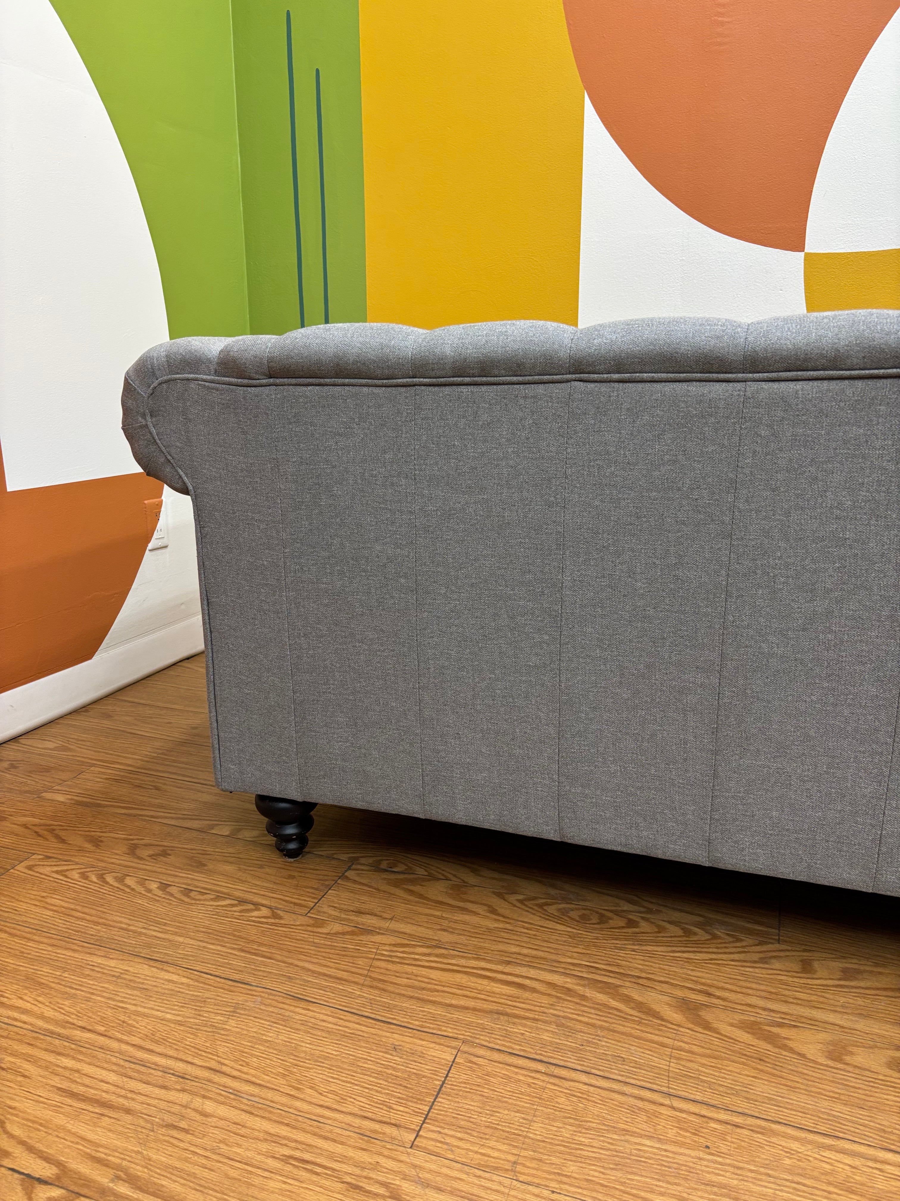 Grey Fabric Loveseat