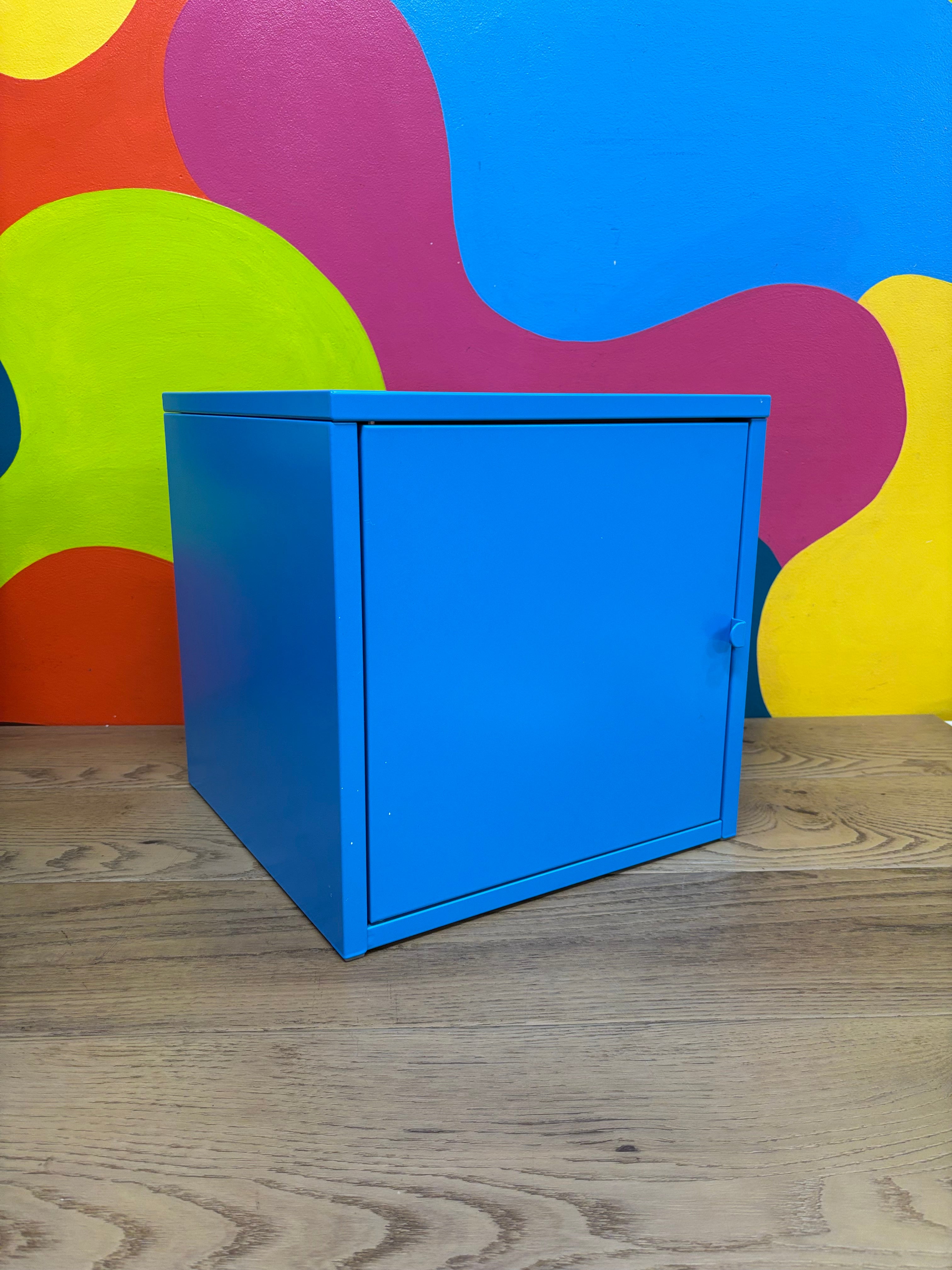 Blue Metal Wall Hanging Cabinet (2 available)