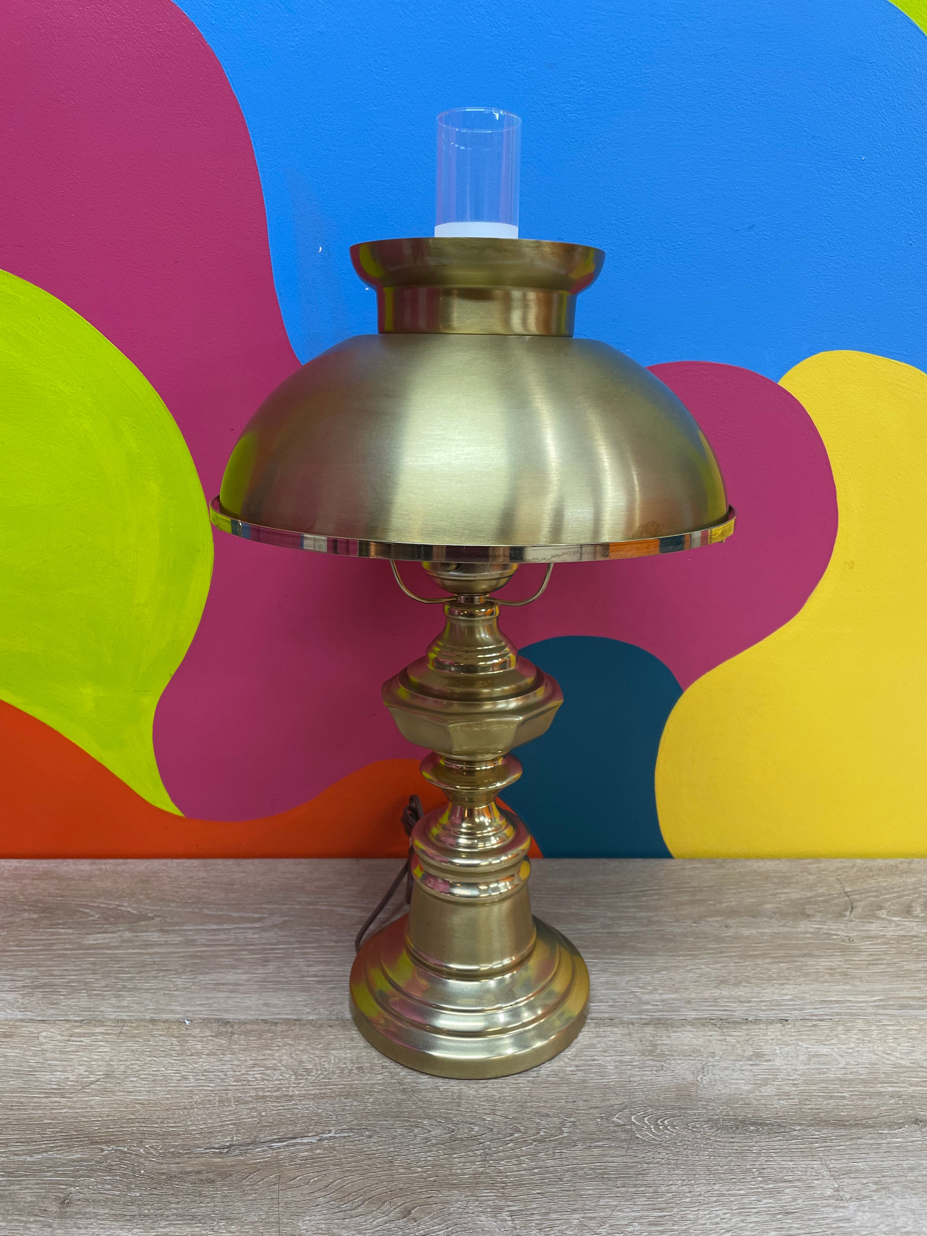 Gold Metal Hurricane Lamp