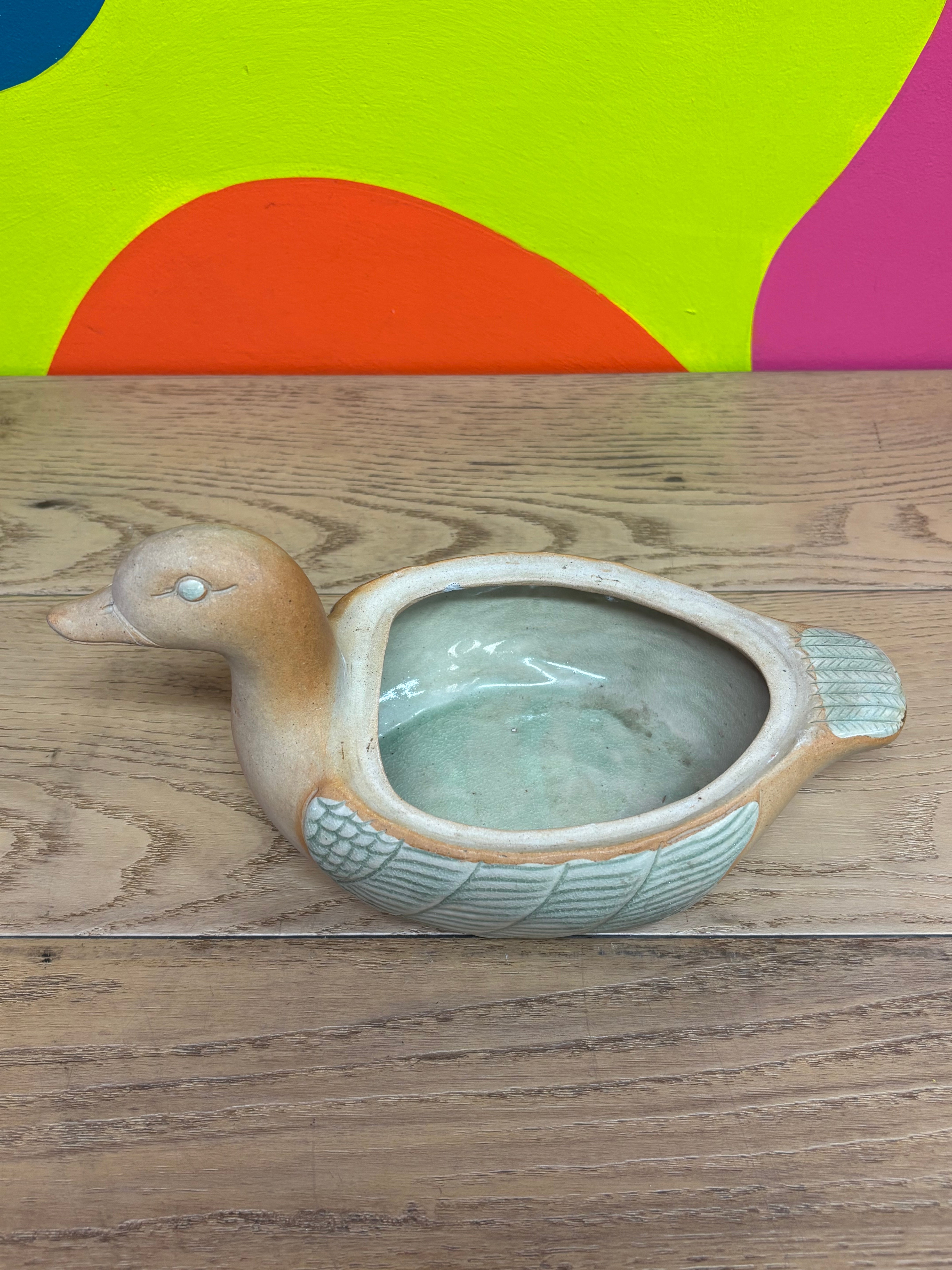 Stoneware Duck Jar