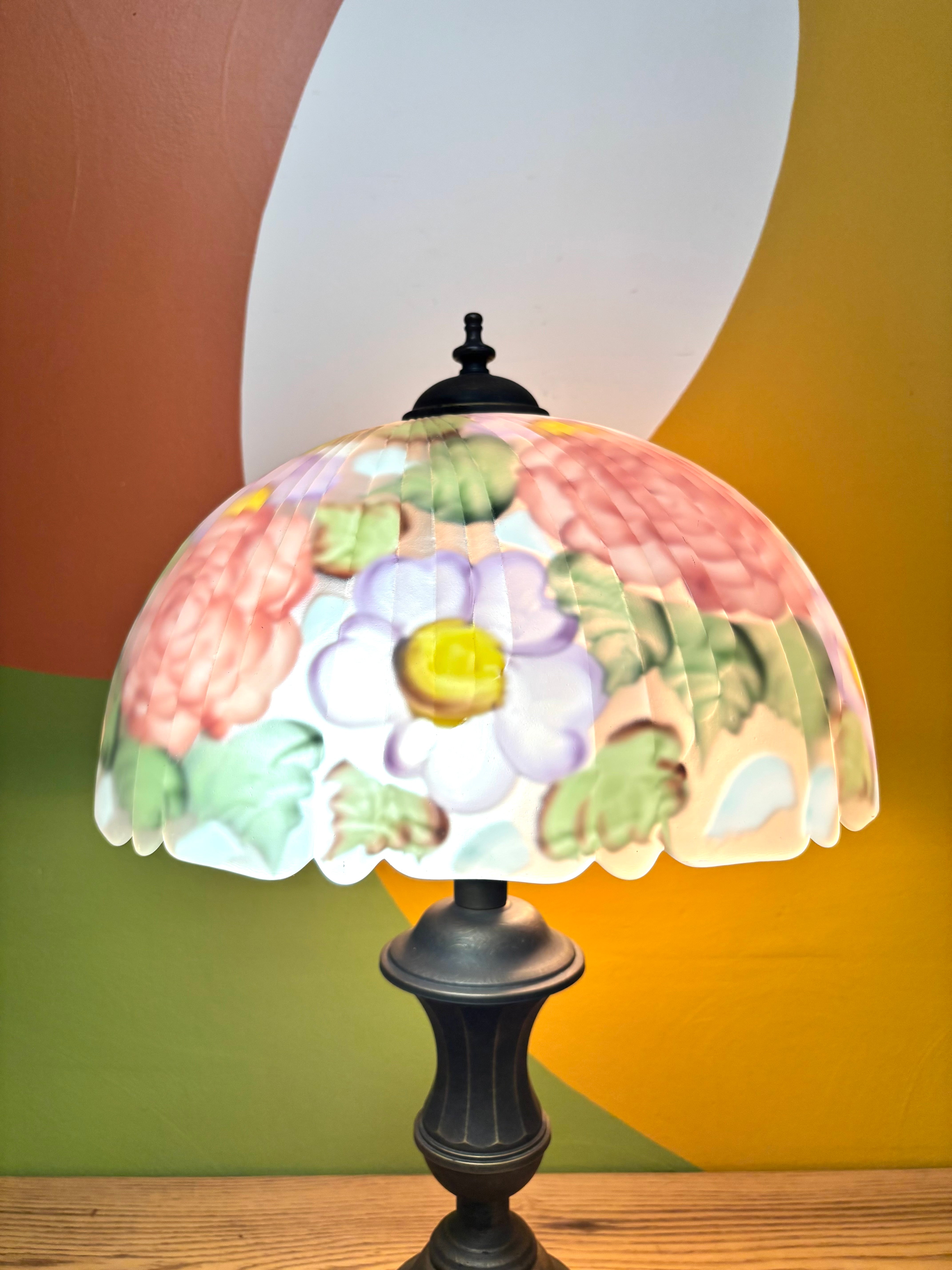 Reverse-Painted Table Lamp