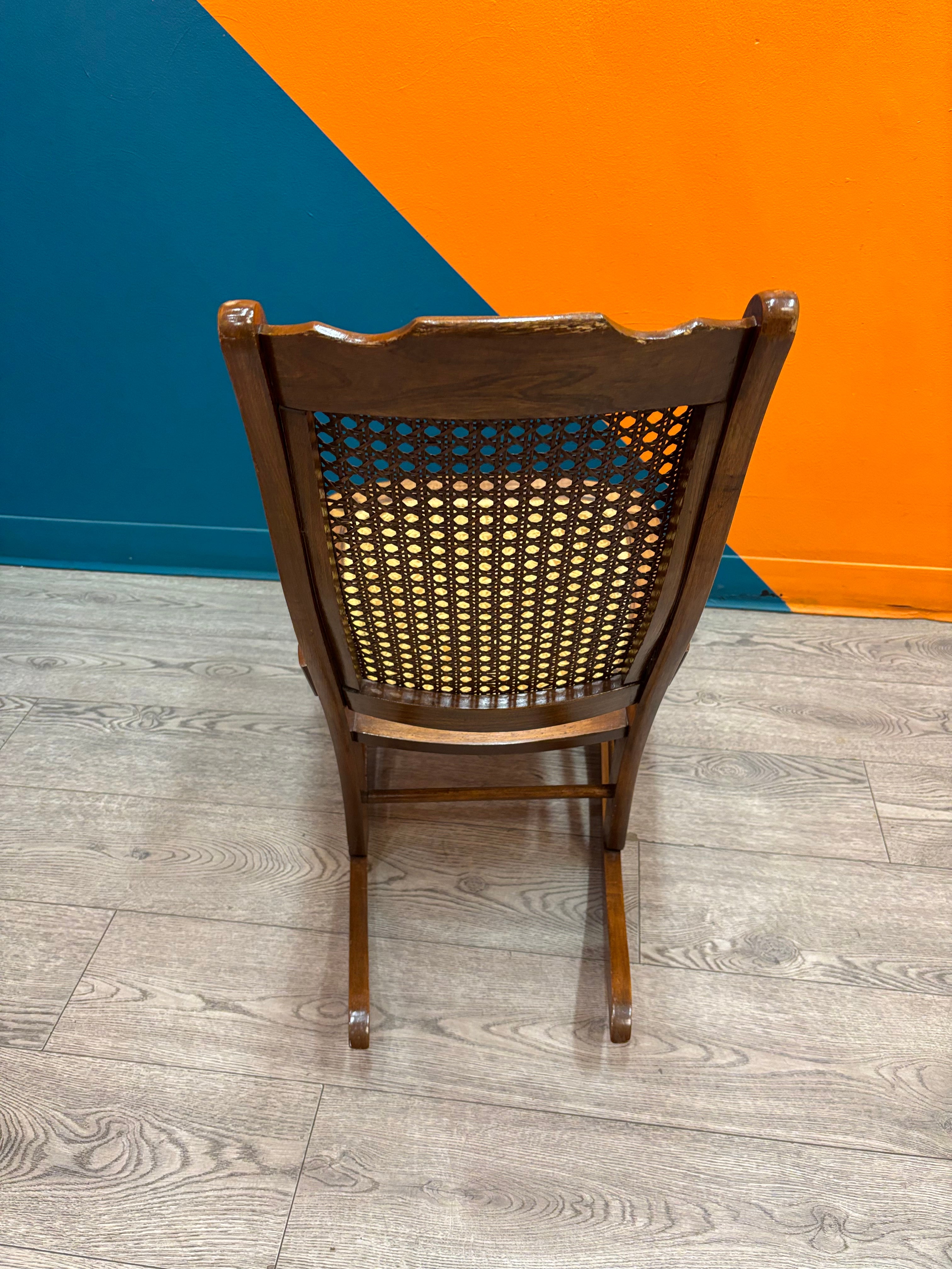 Cane Webbing Wood Rocking Chair