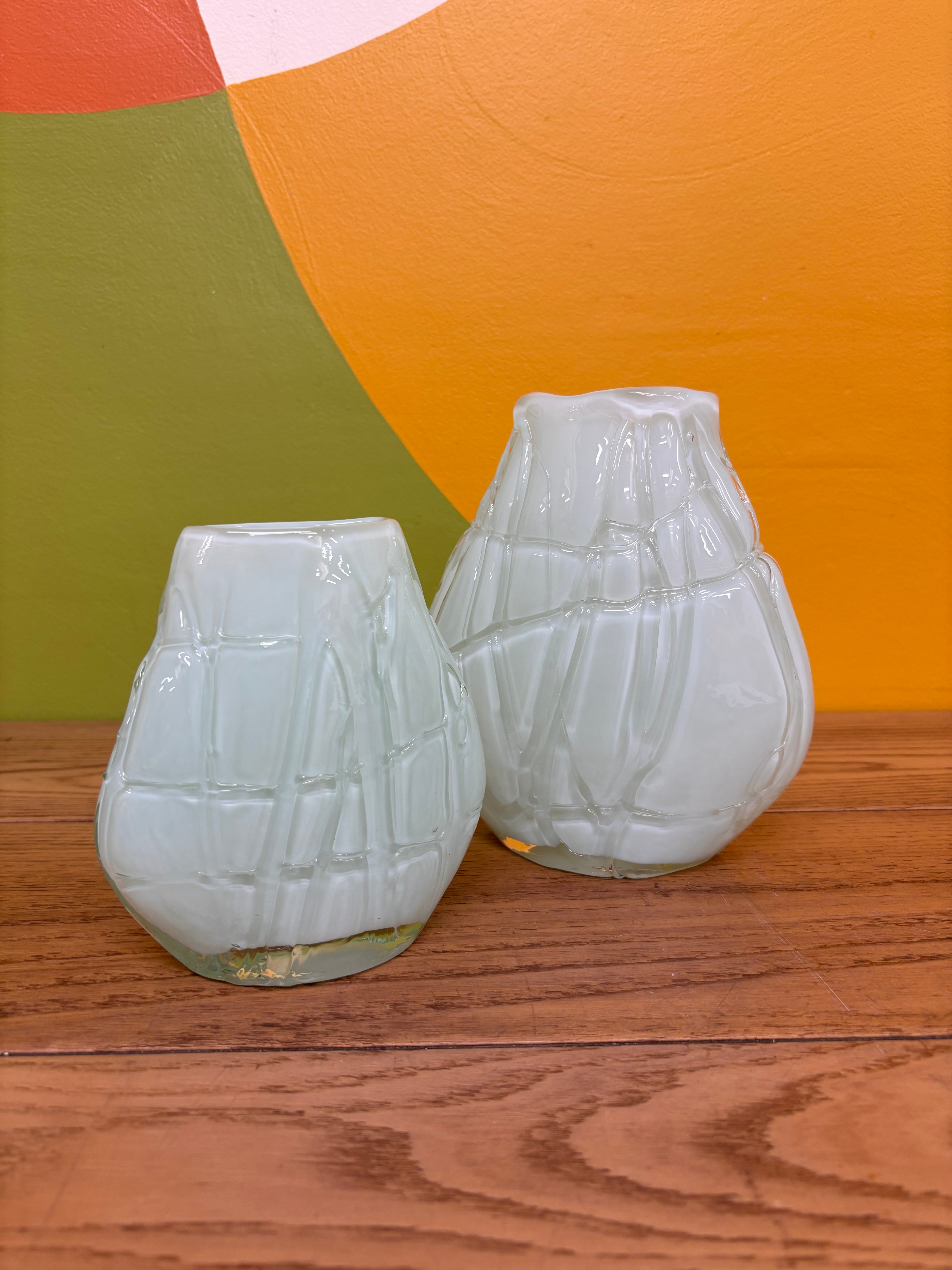 Set of Two Glass Vases
