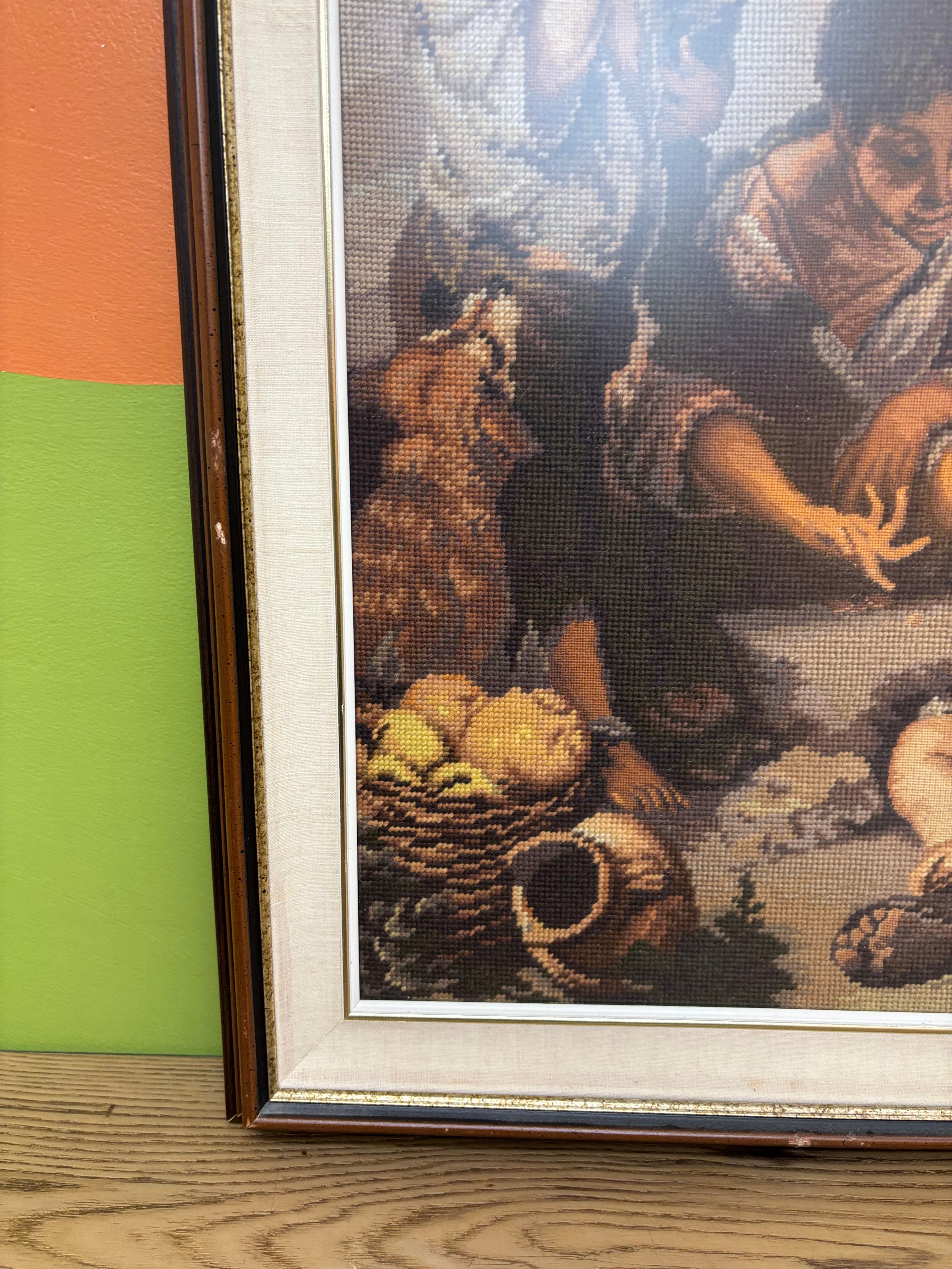 Young Boys Playing Dice Needlepoint