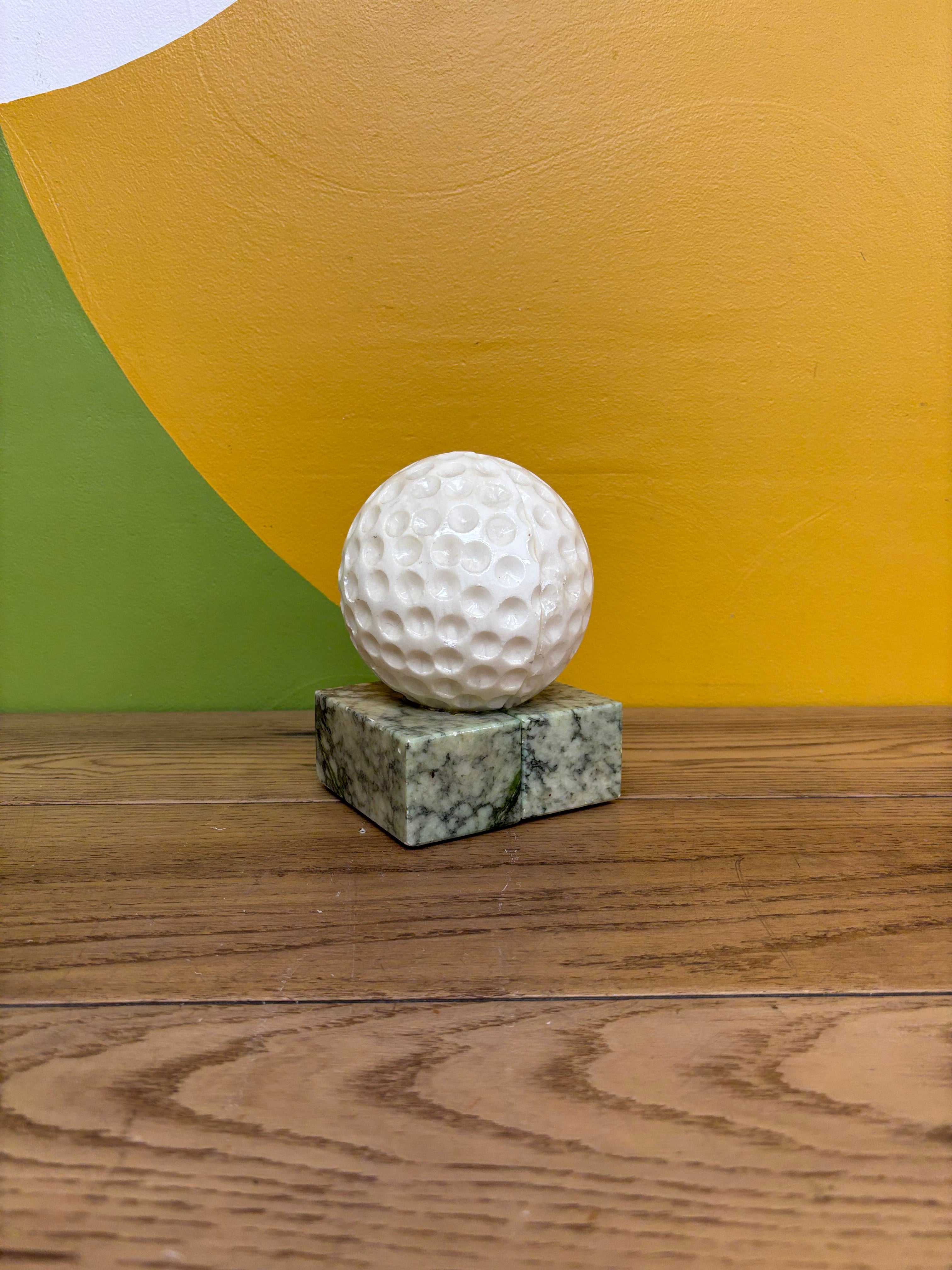 Alabaster Golf Ball Bookends