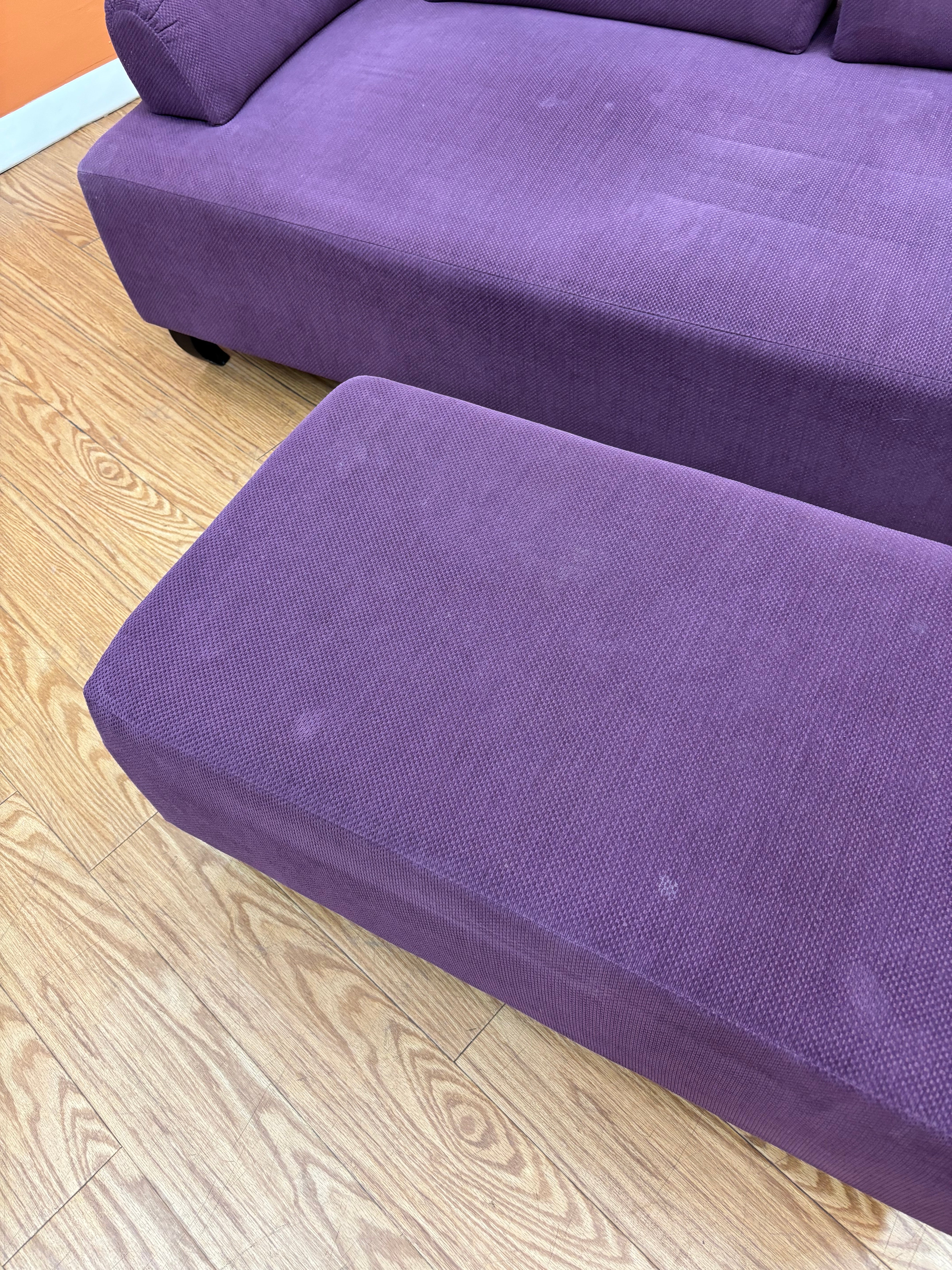 Purple Sofa with Matching Ottoman