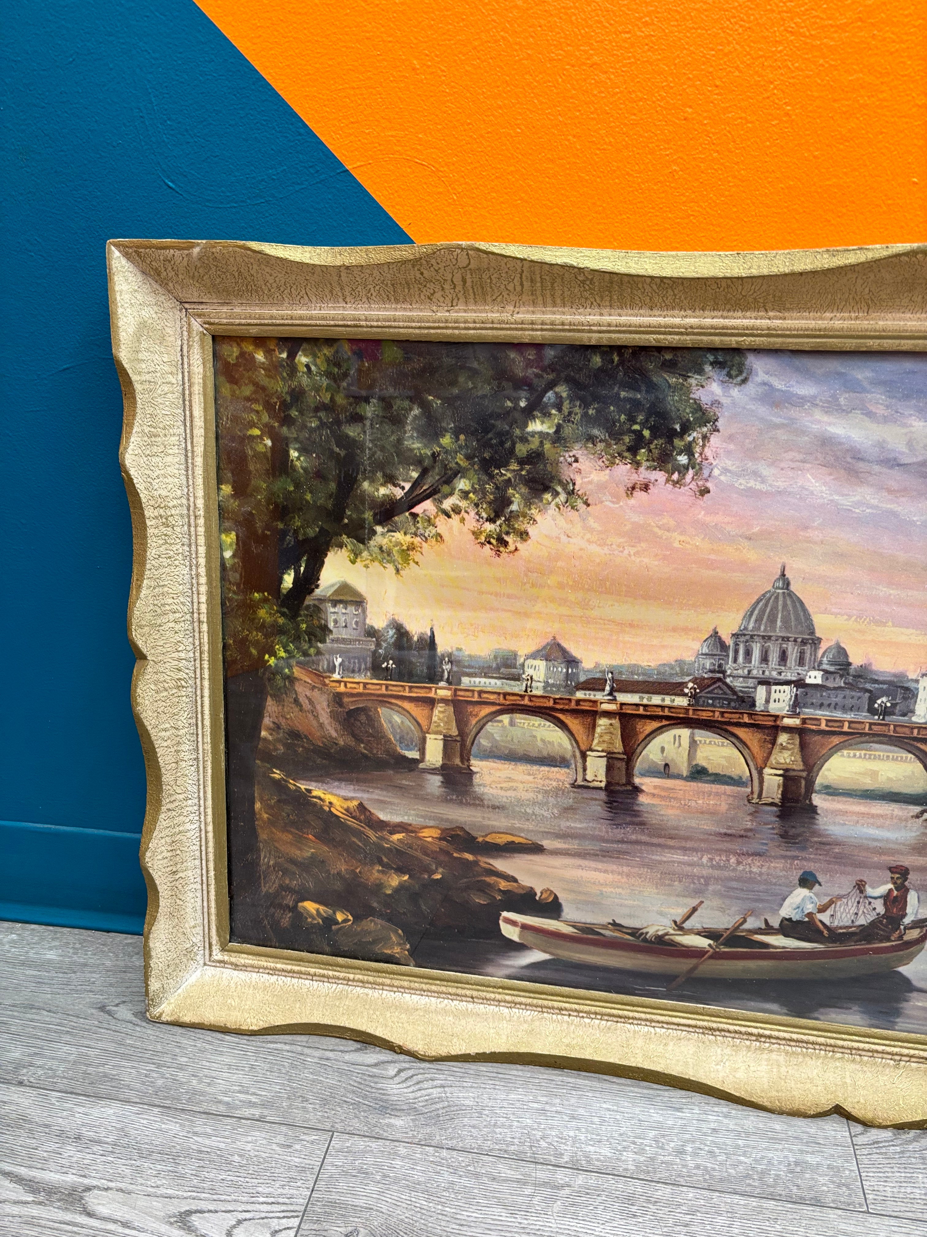 Ponte Sant'Angelo in Rome, Italy Framed Print