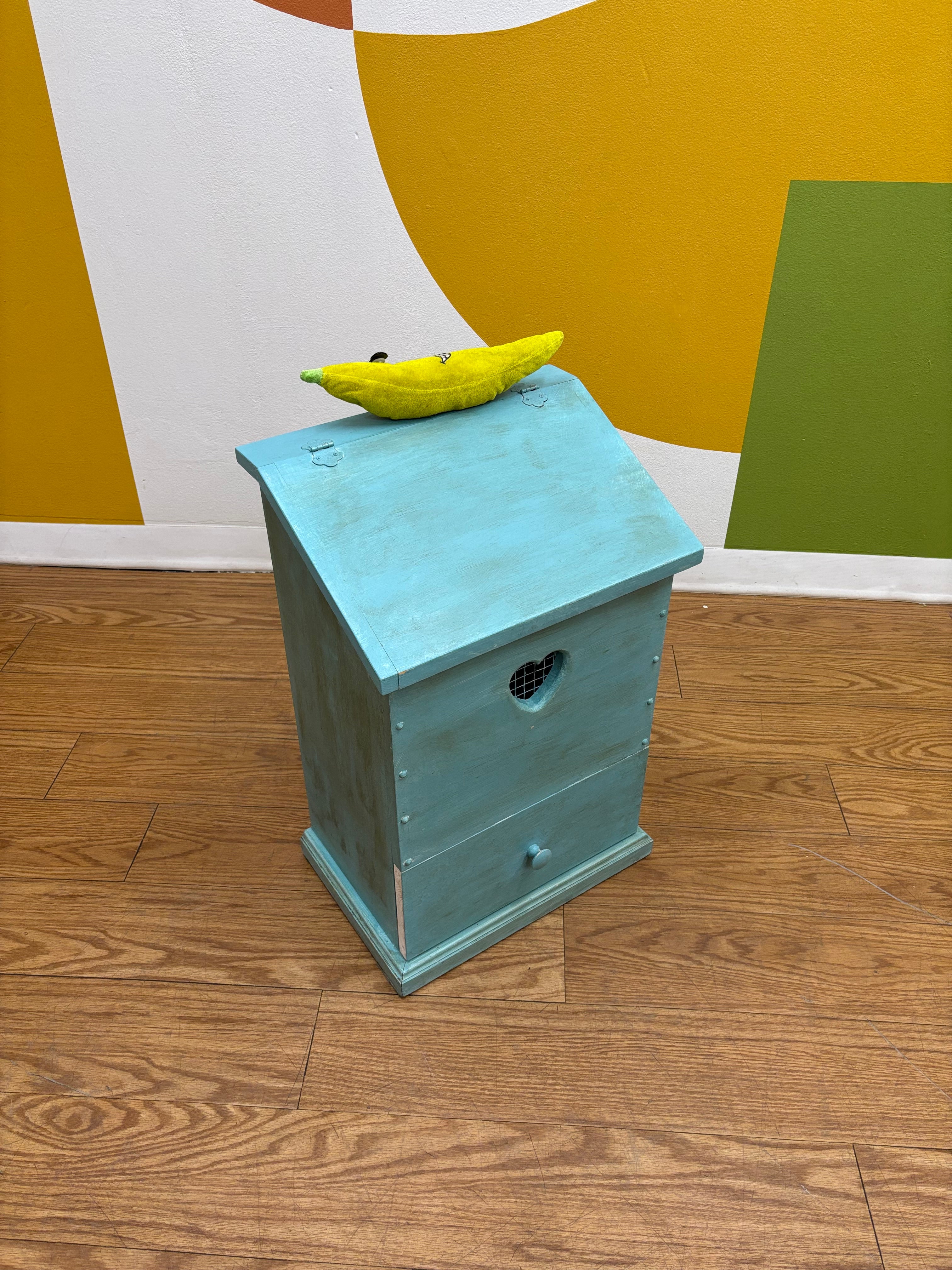 Blue Wooden Onion/Potato Storage