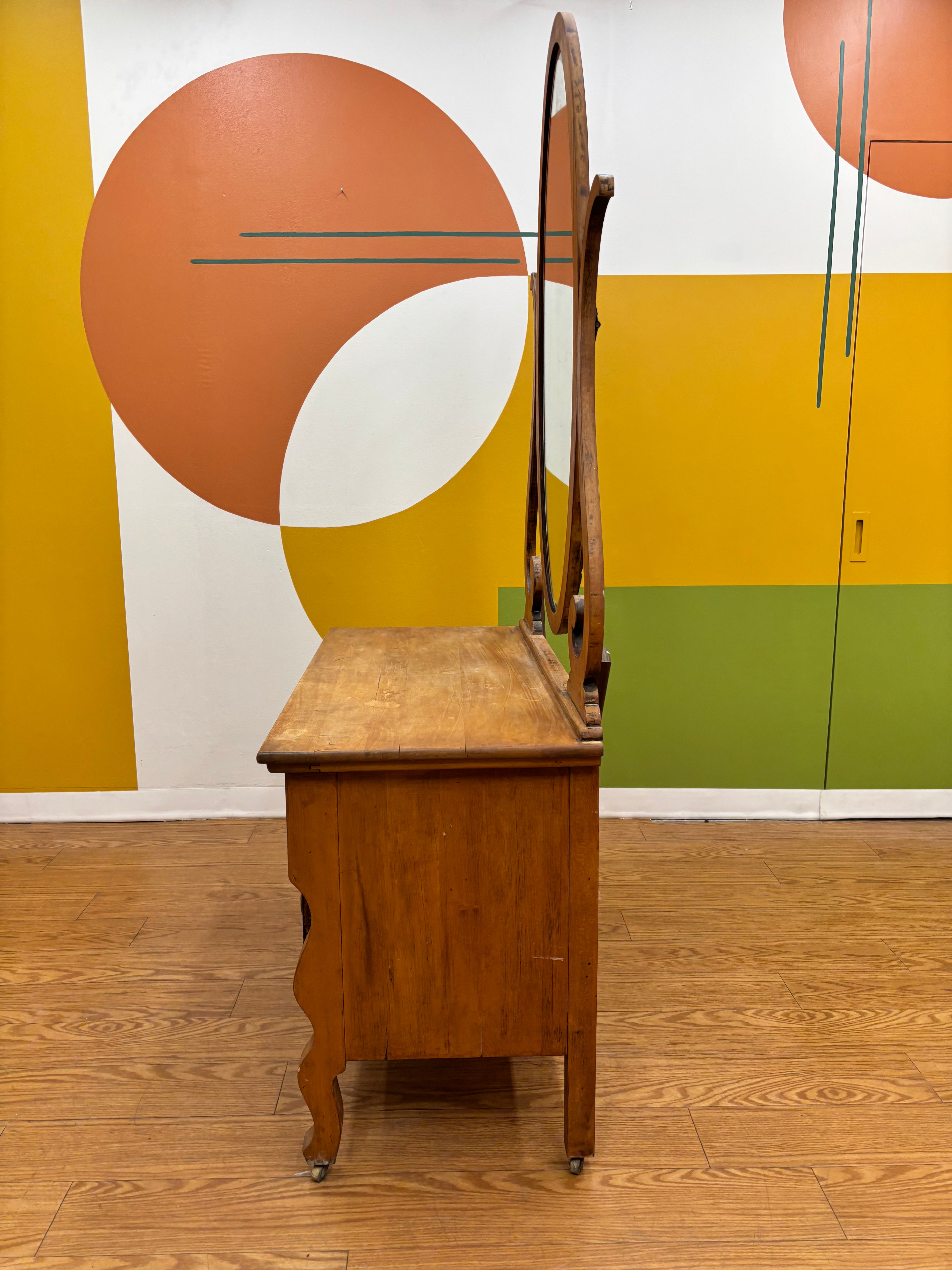 Wood Dresser with Mirror