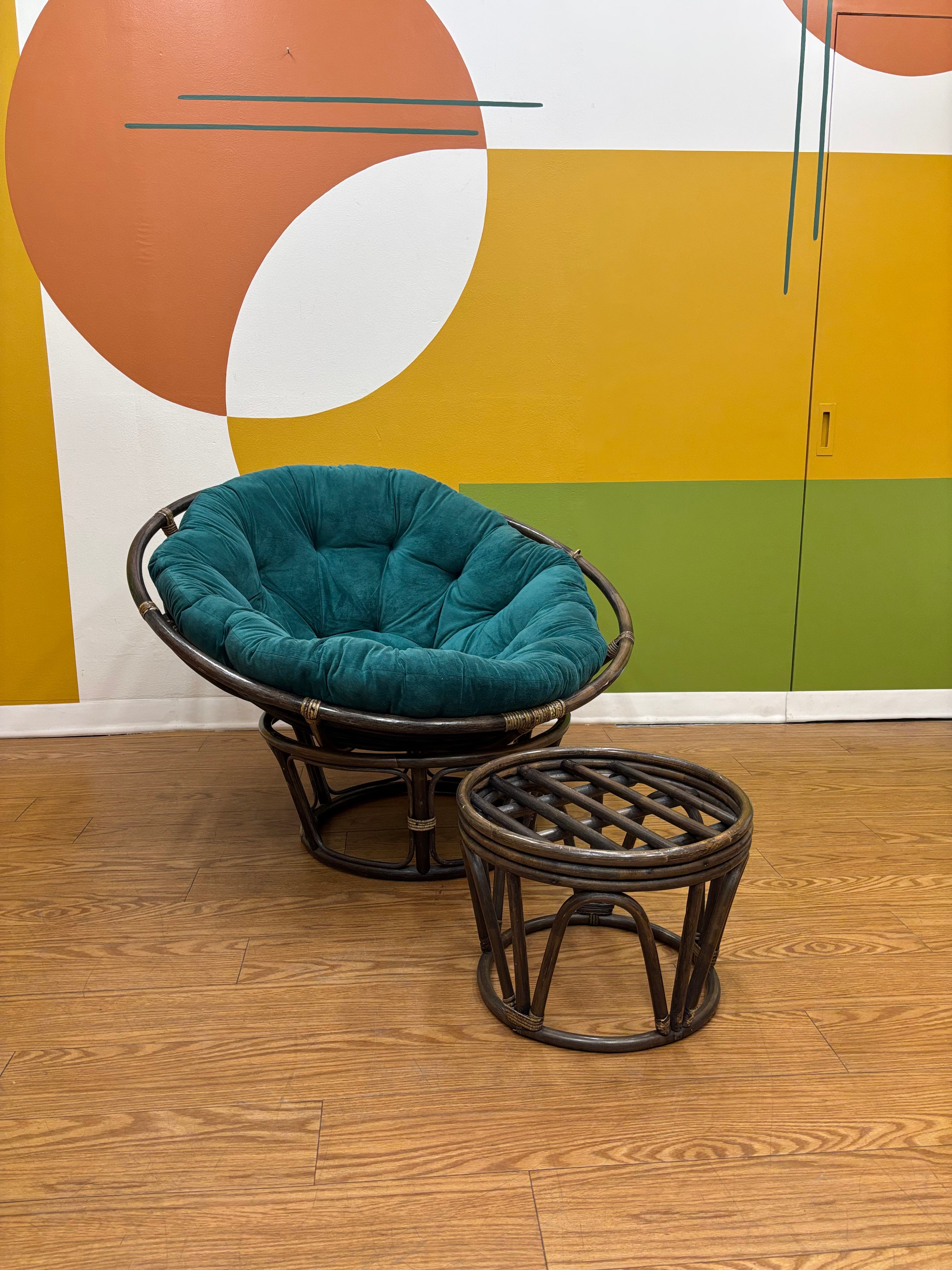 Papasan Chair and Stool