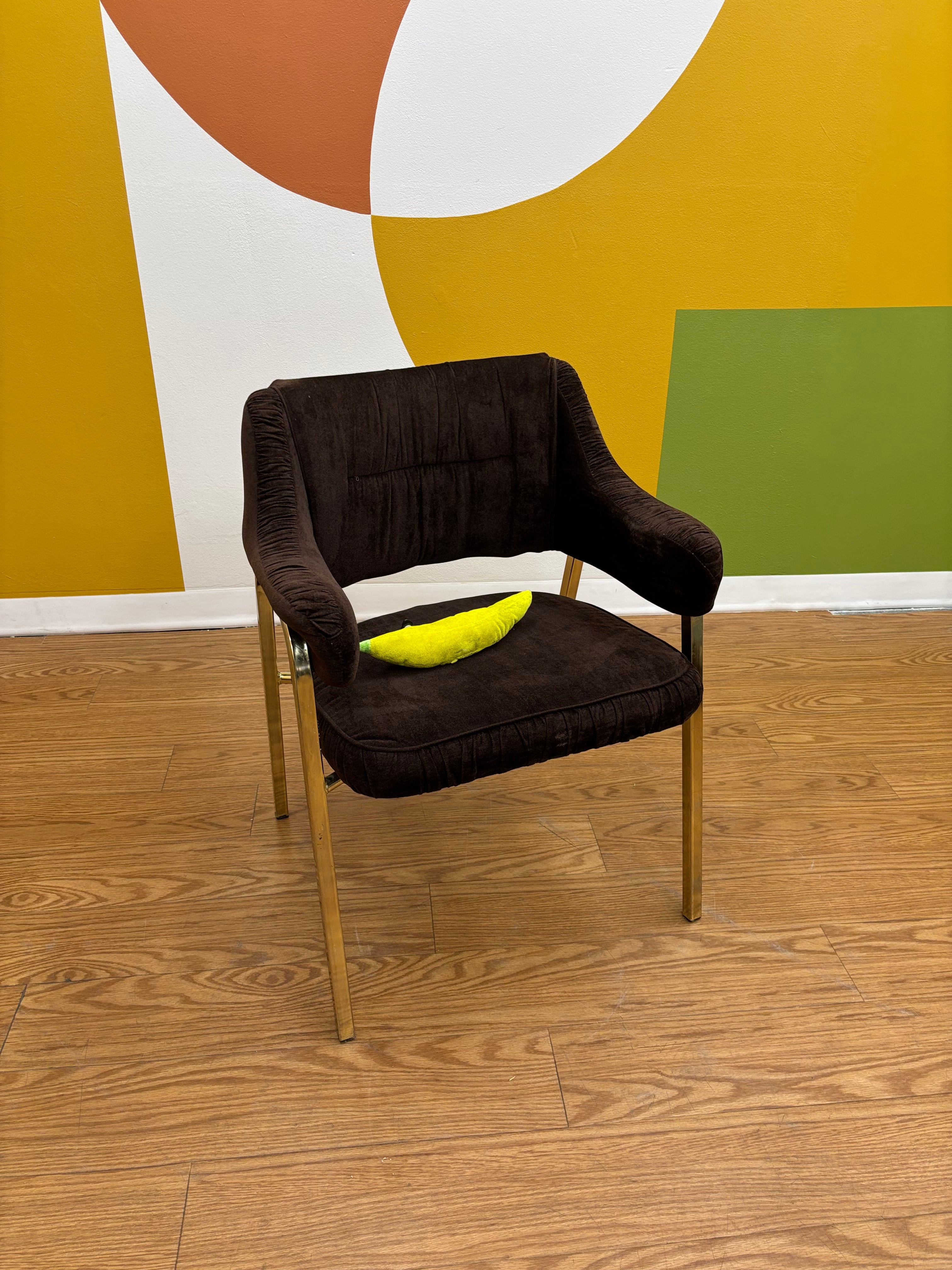Brown Velvet Chair