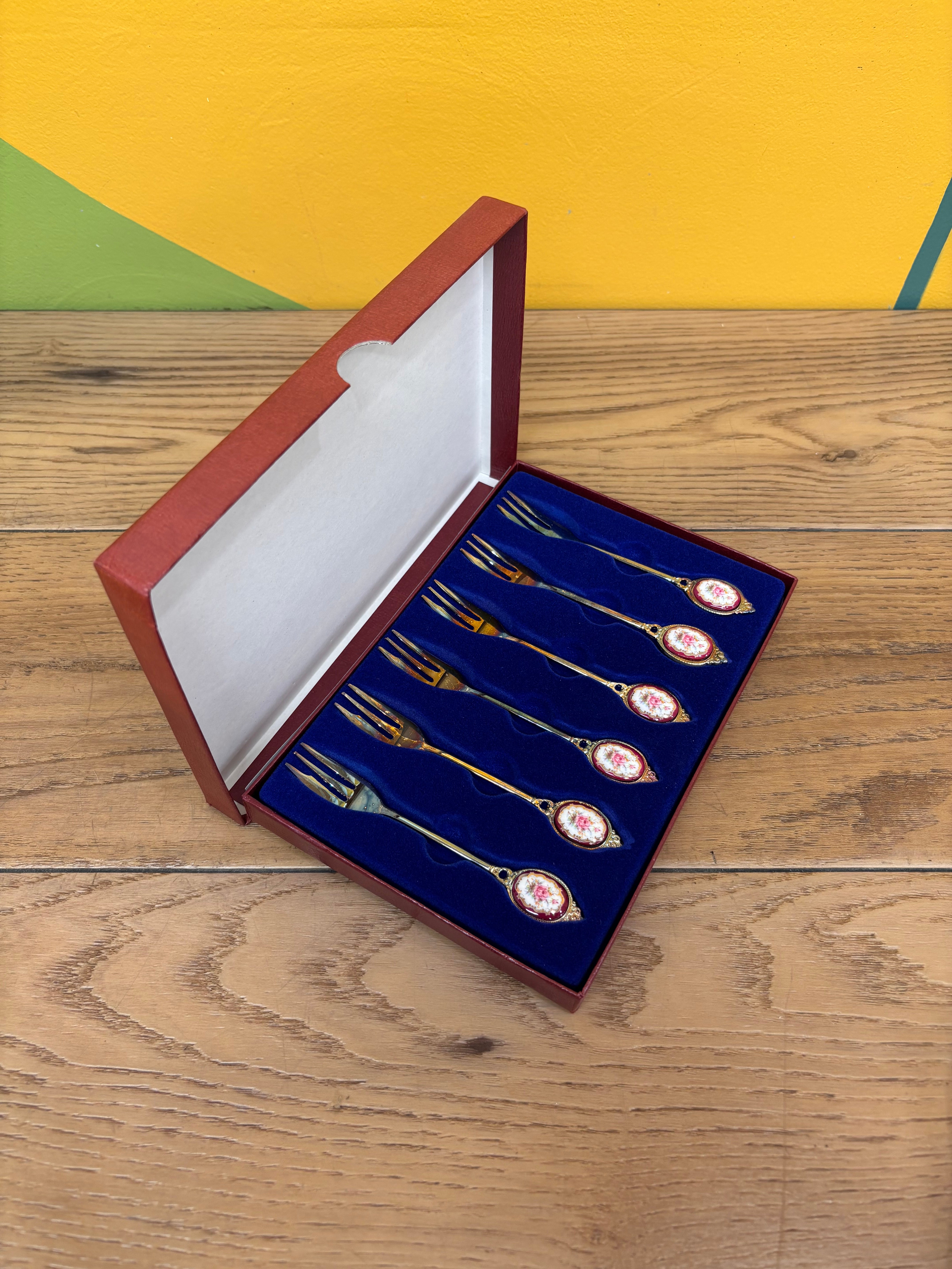 Silver Plated Floral Fork Set