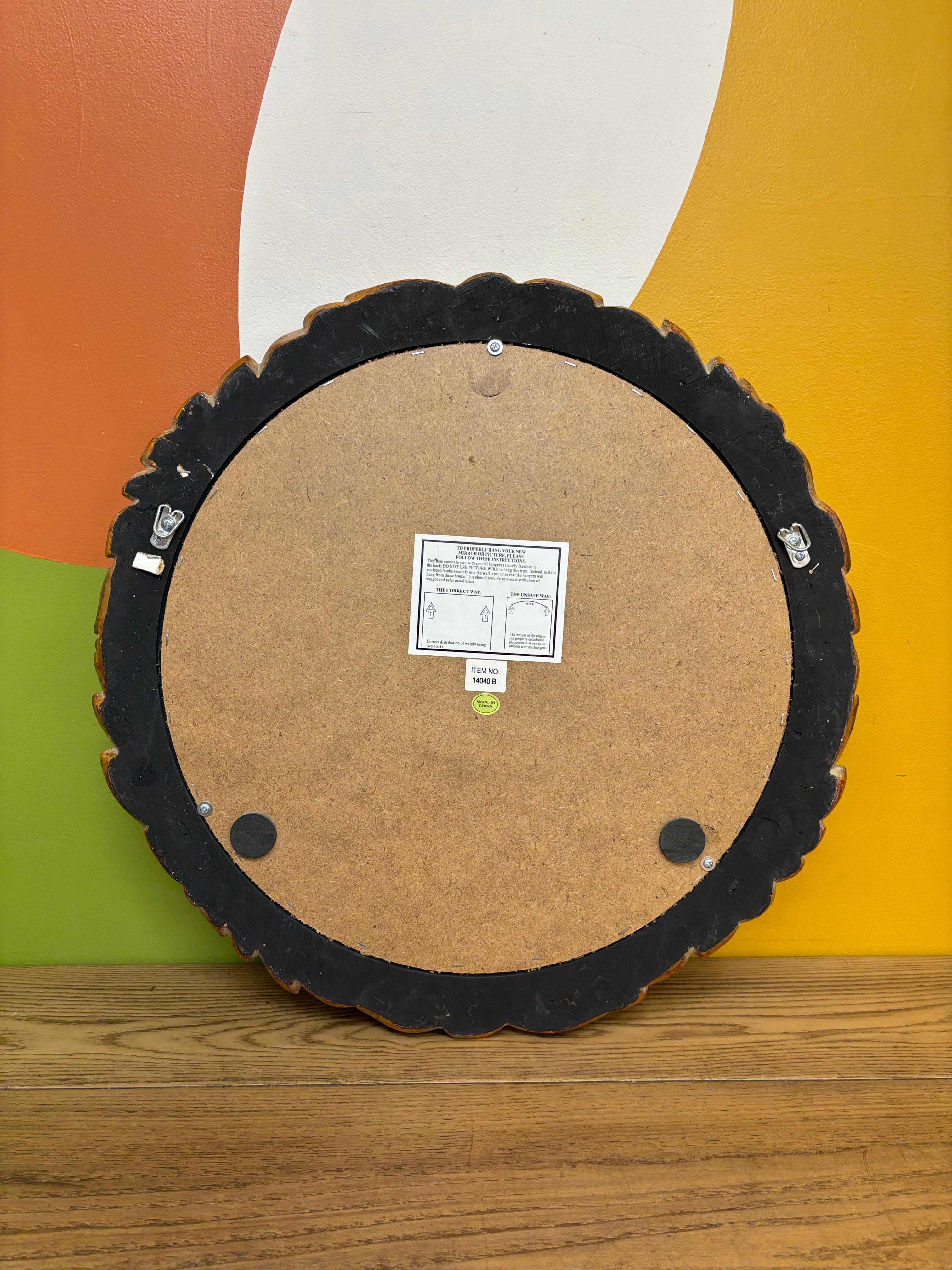 Round Gold Framed Mirror