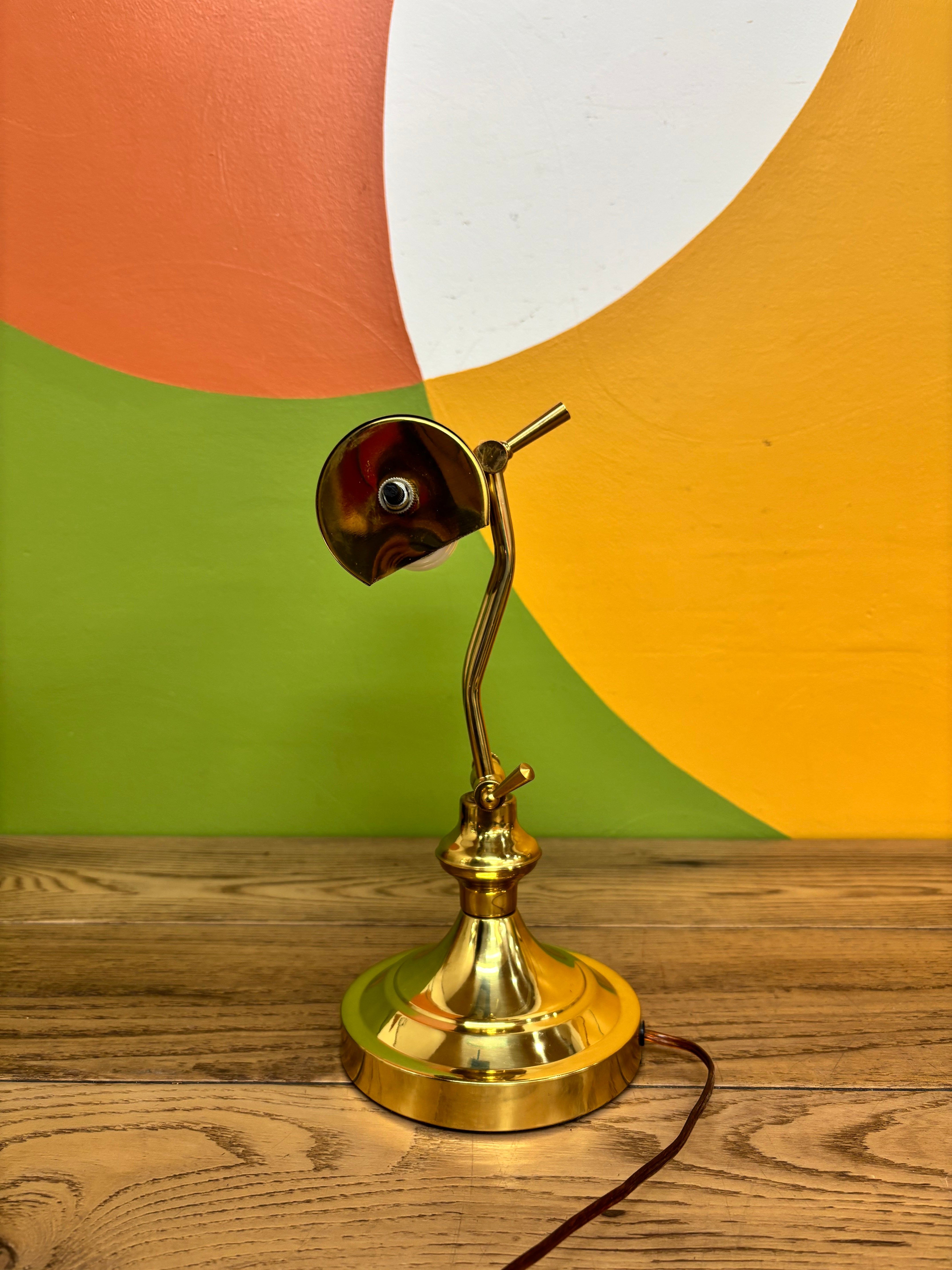 Gold Metal Bankers Lamp