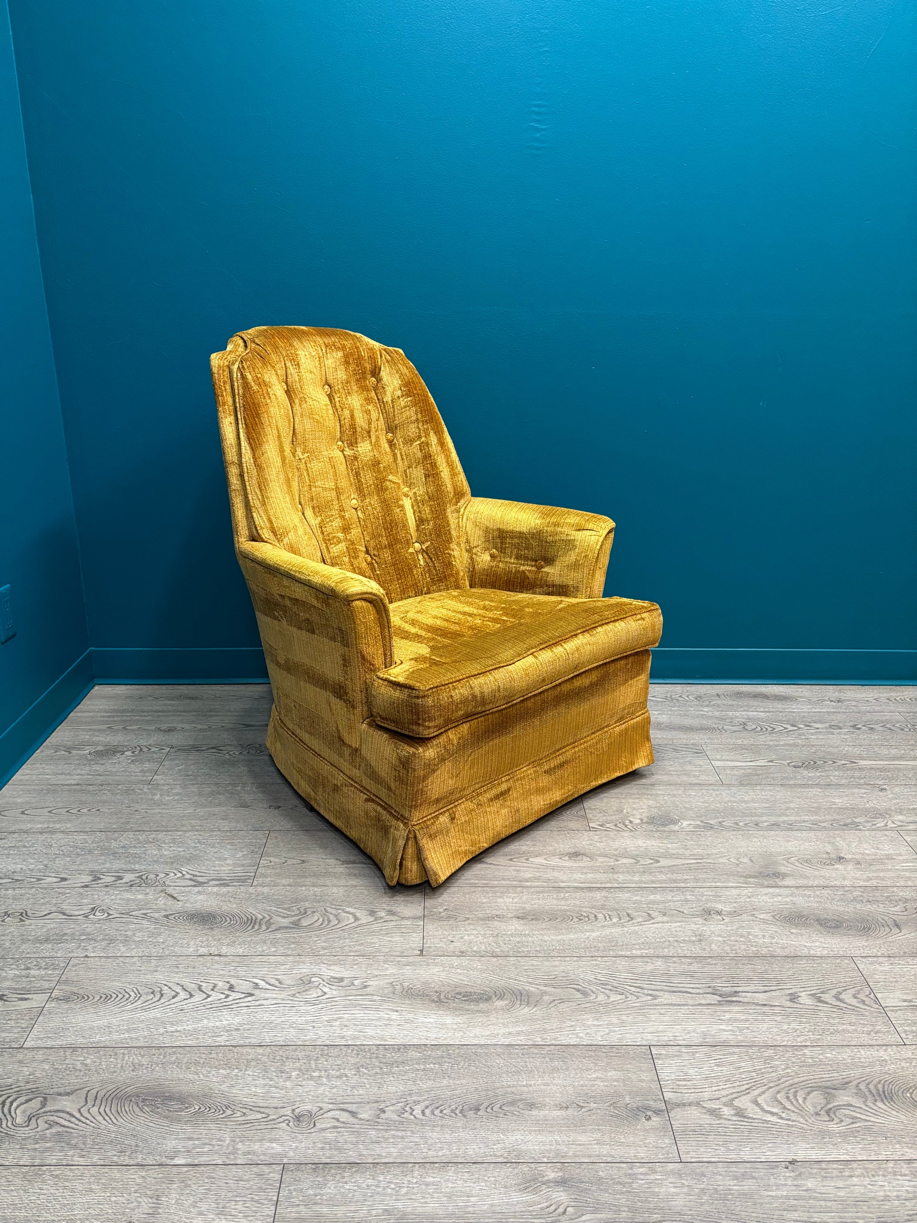 Gold Tufted Accent Chair