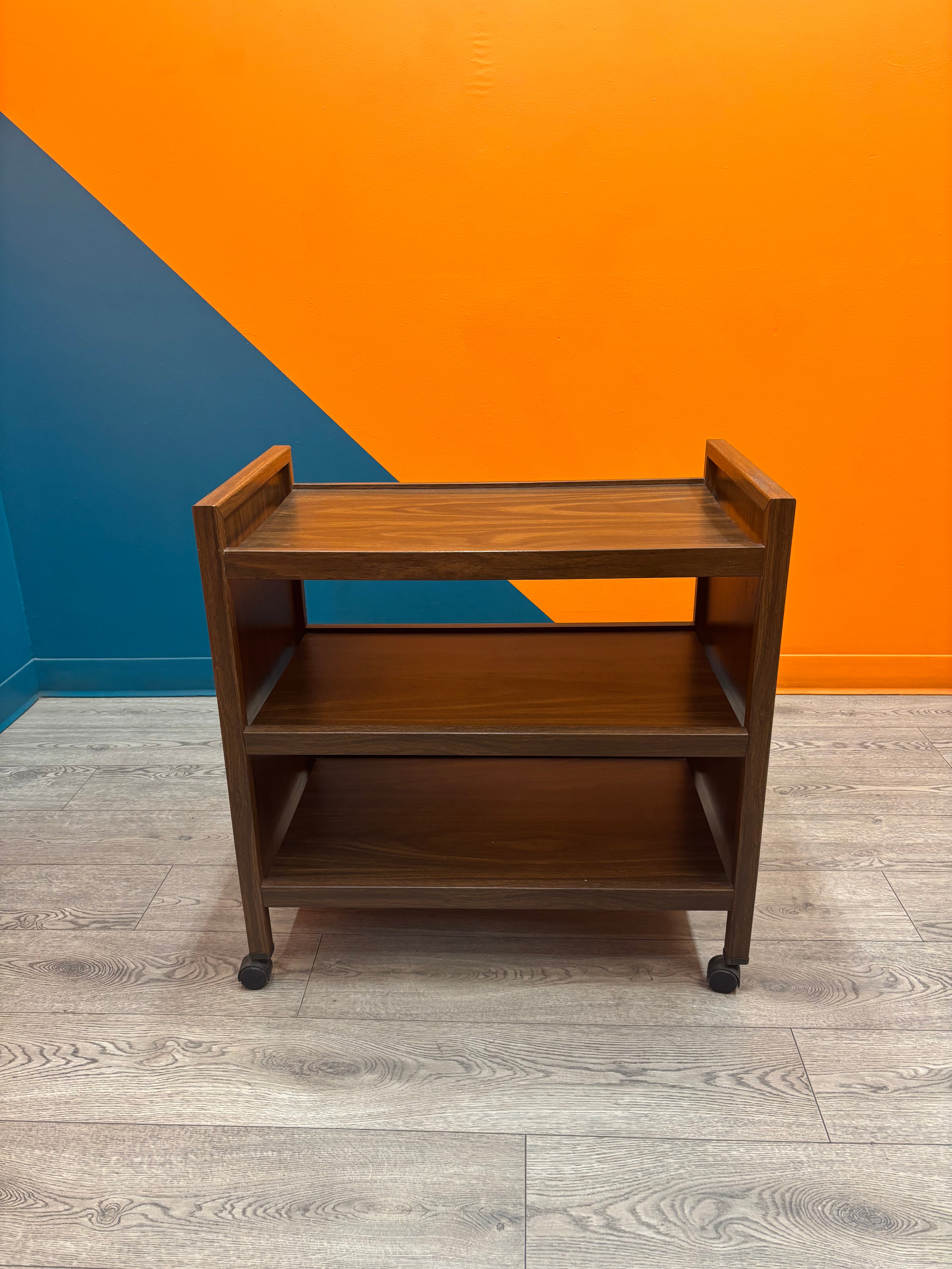 3 Tier Wood Rolling Cart