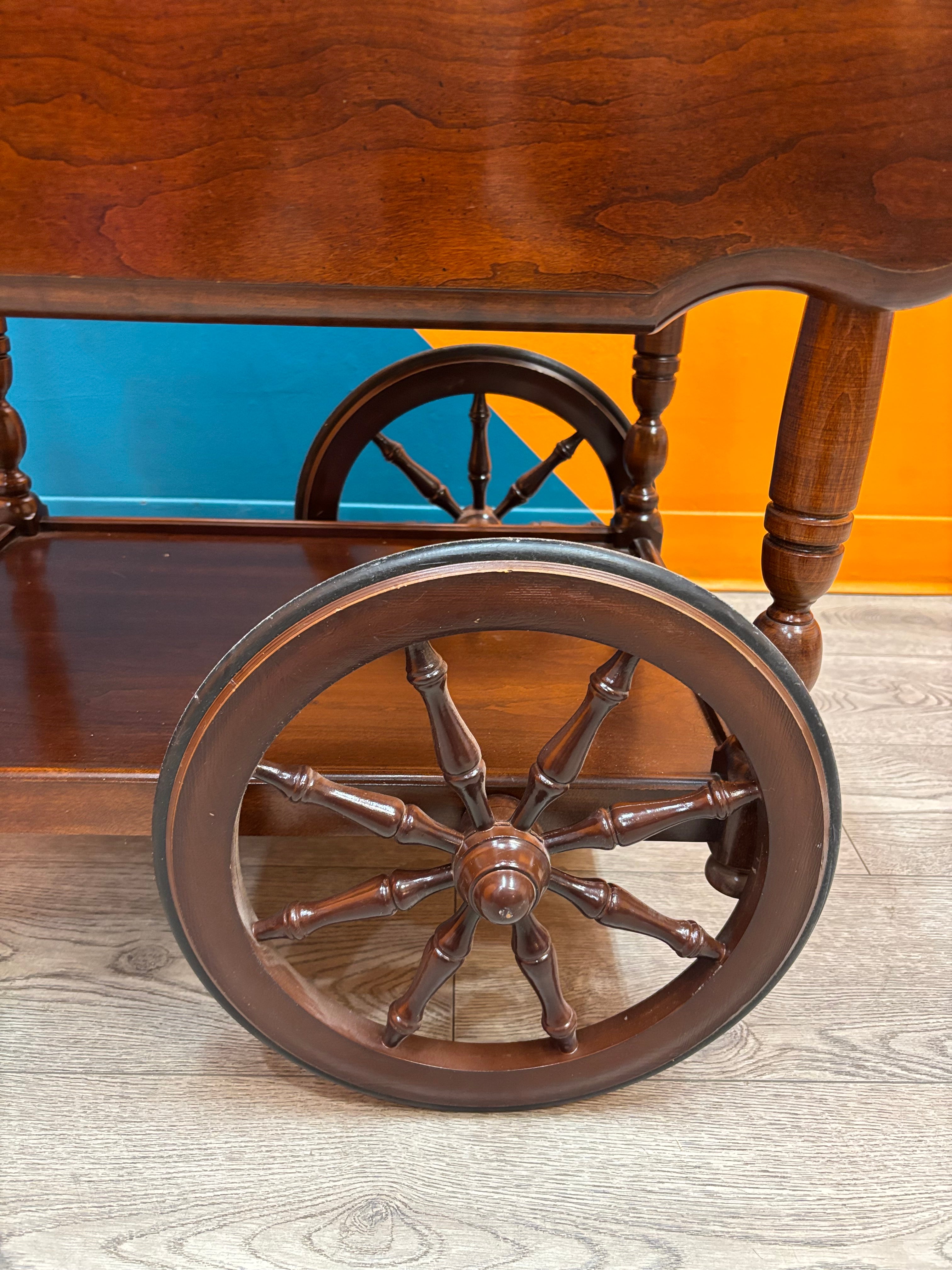 Drop Leaf Wood Cart