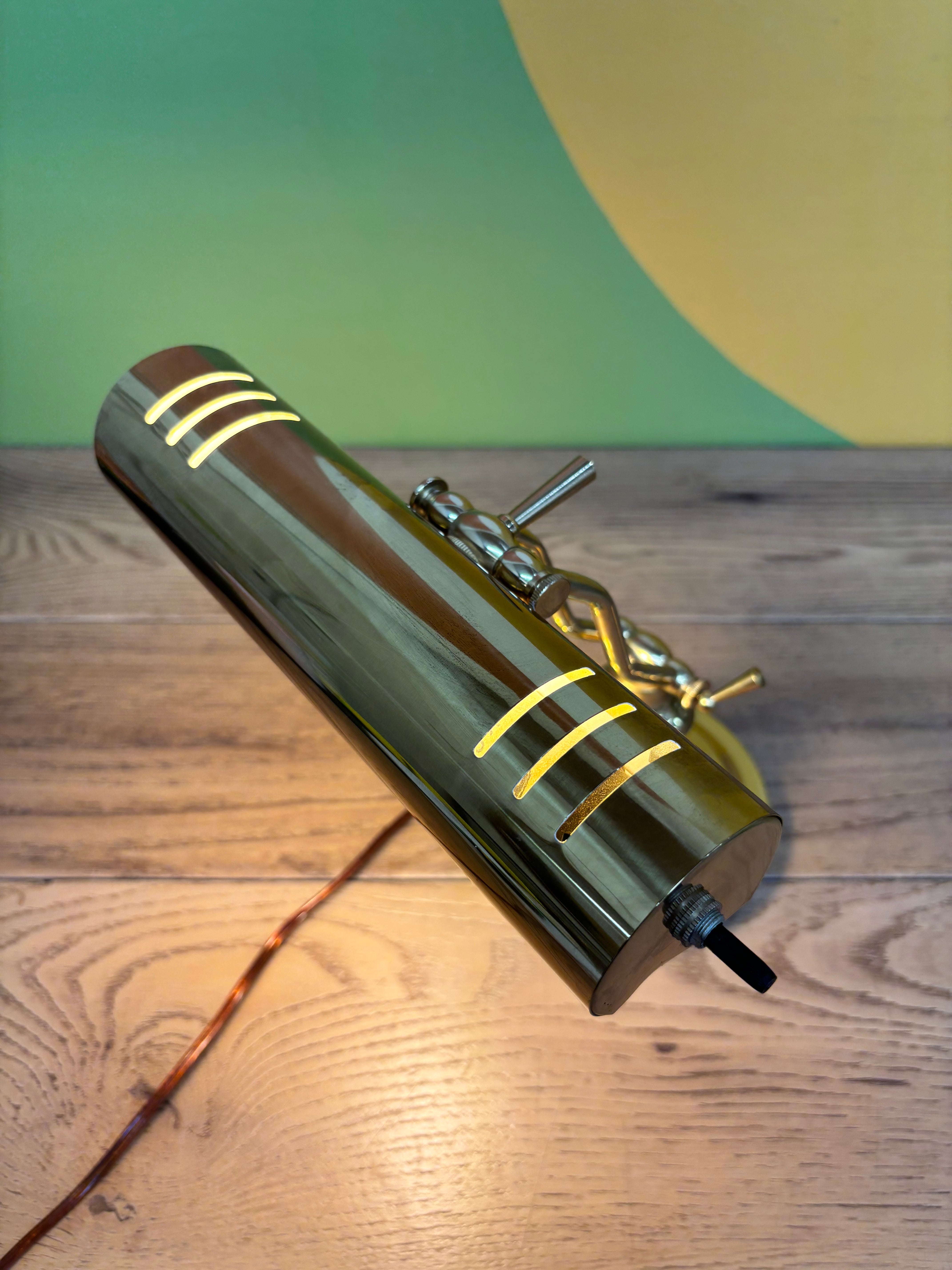 Gold Metal Bankers Lamp