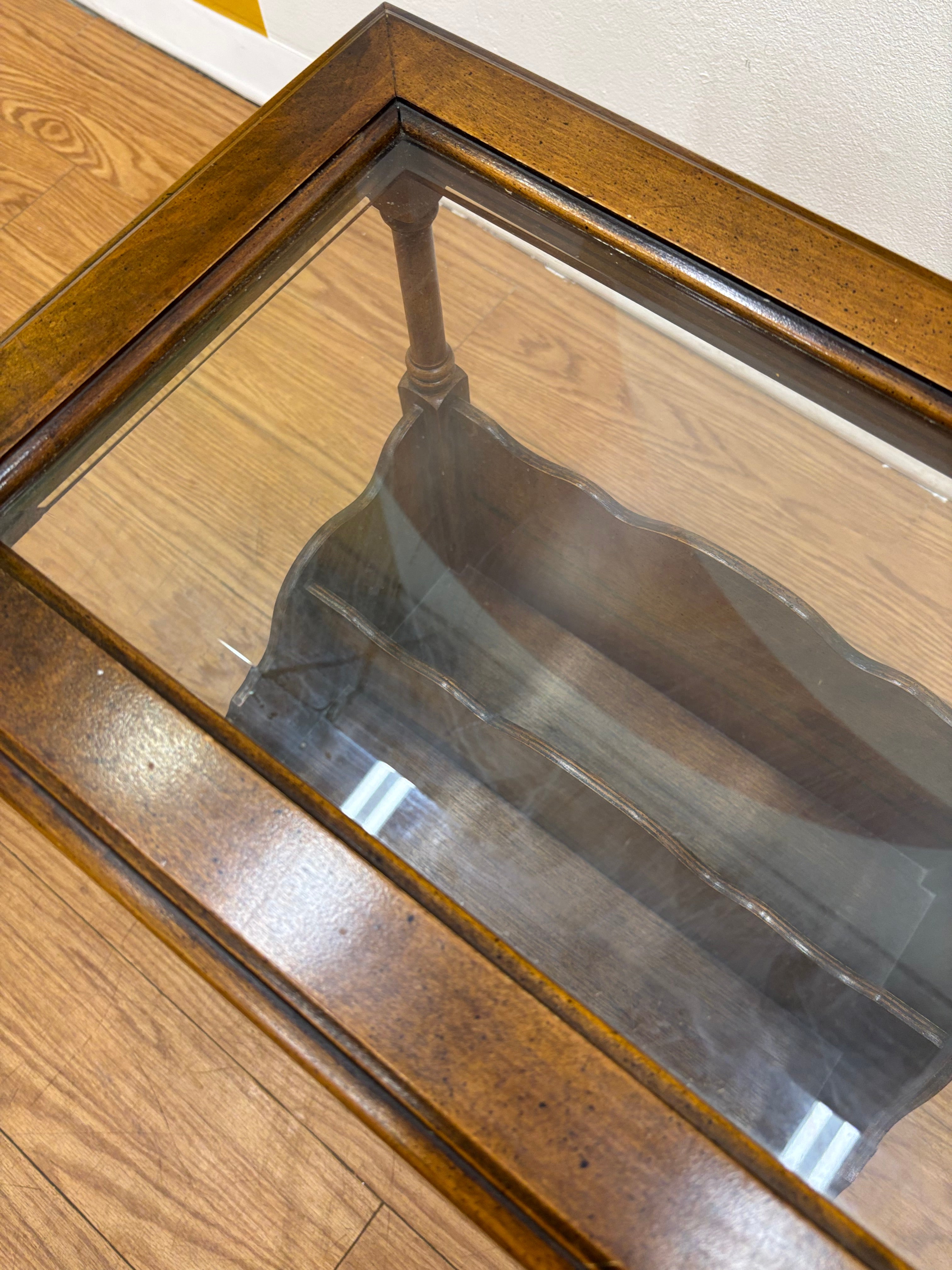 Wood Side Table with Bottom Storage