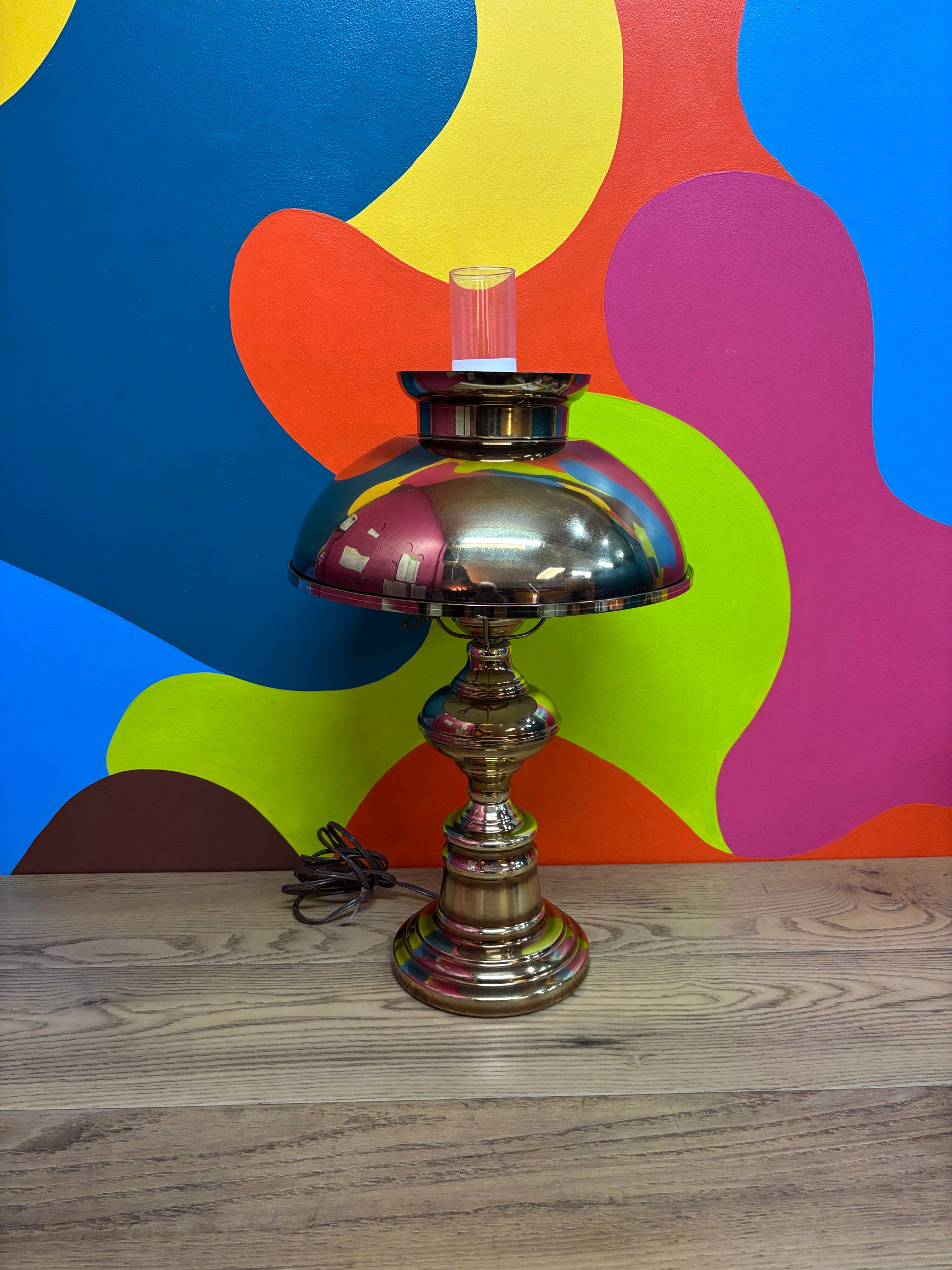 Metal Hurricane Style Lamp