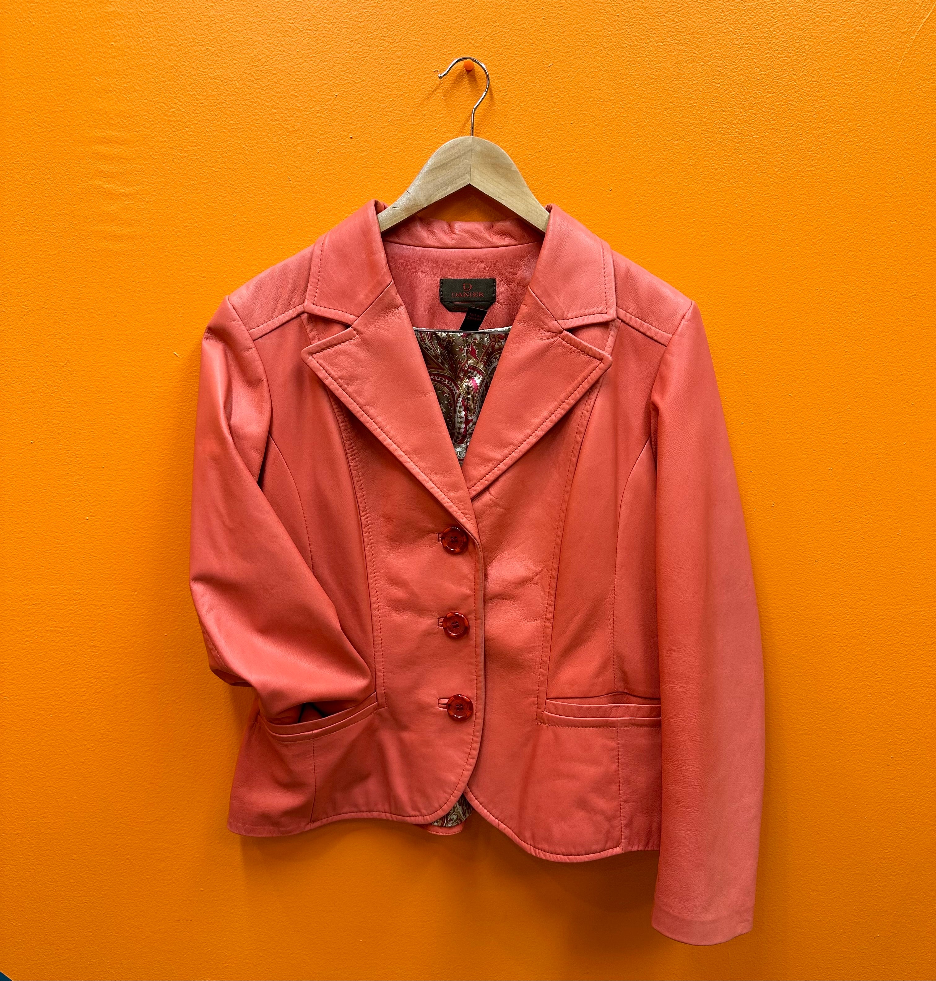 Danier Pink Leather Jacket - XL