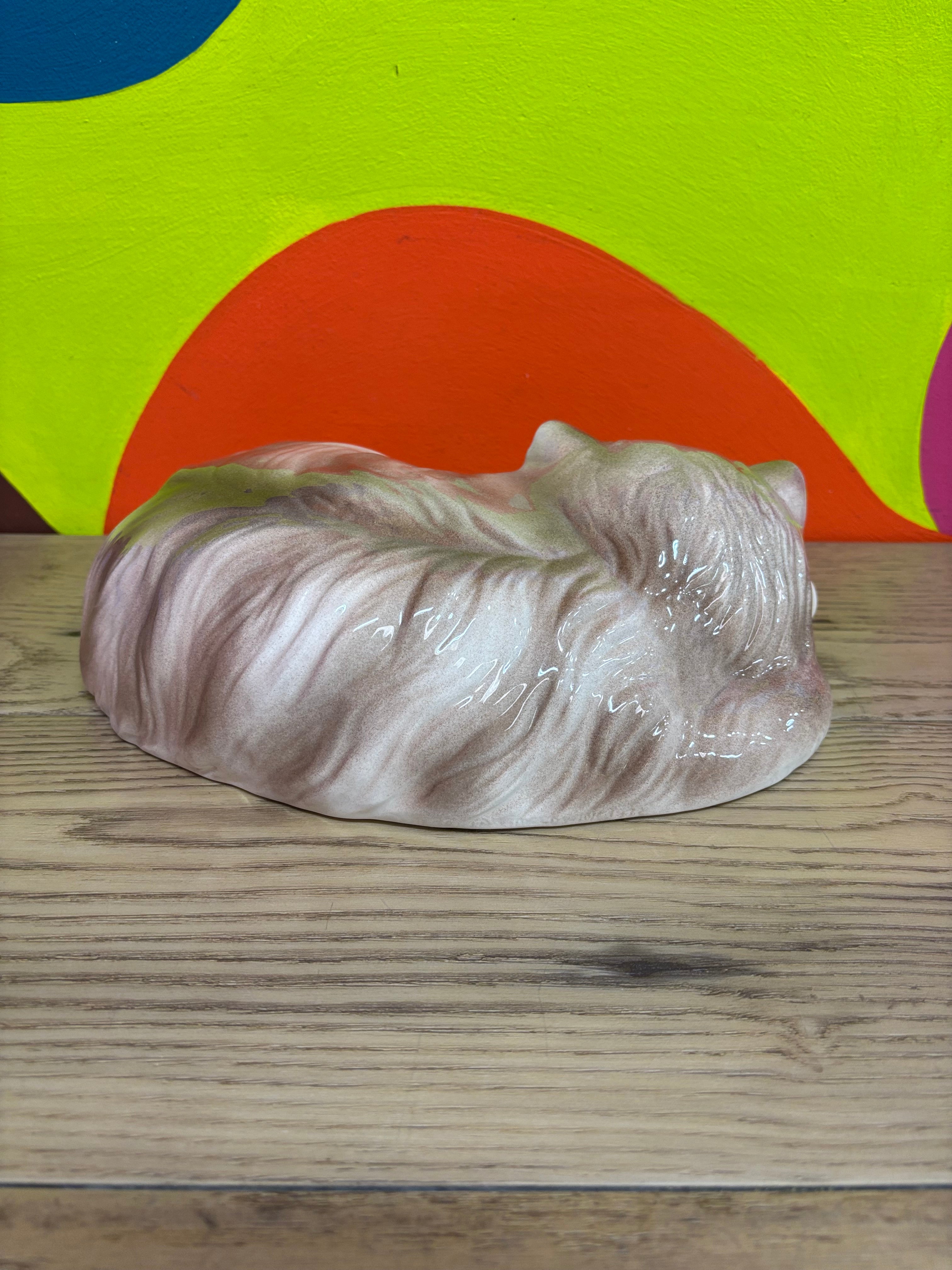 Ceramic Sleeping Cat Statue