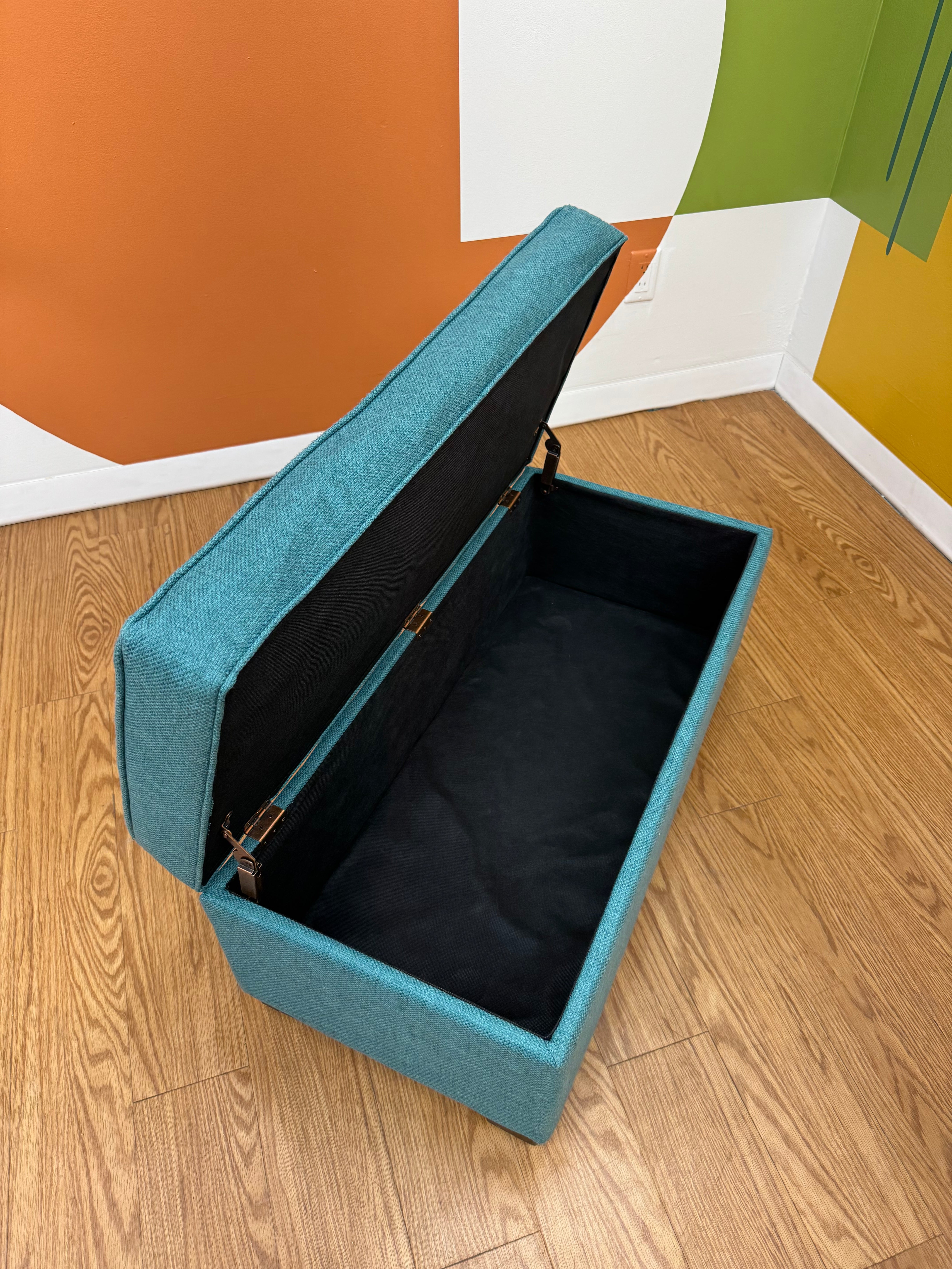 Blue Storage Ottoman