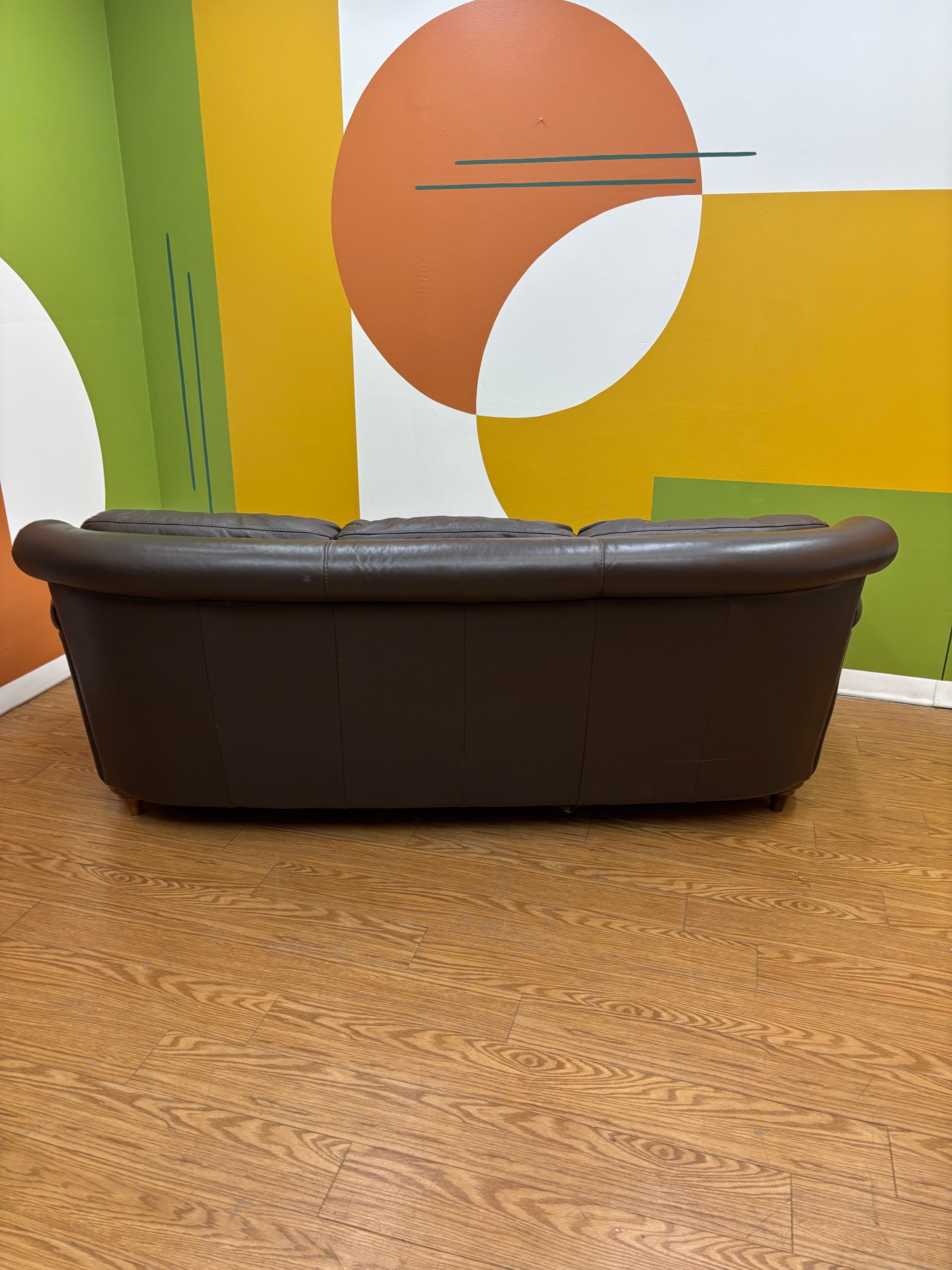 Brown Natuzzi Leather Sofa