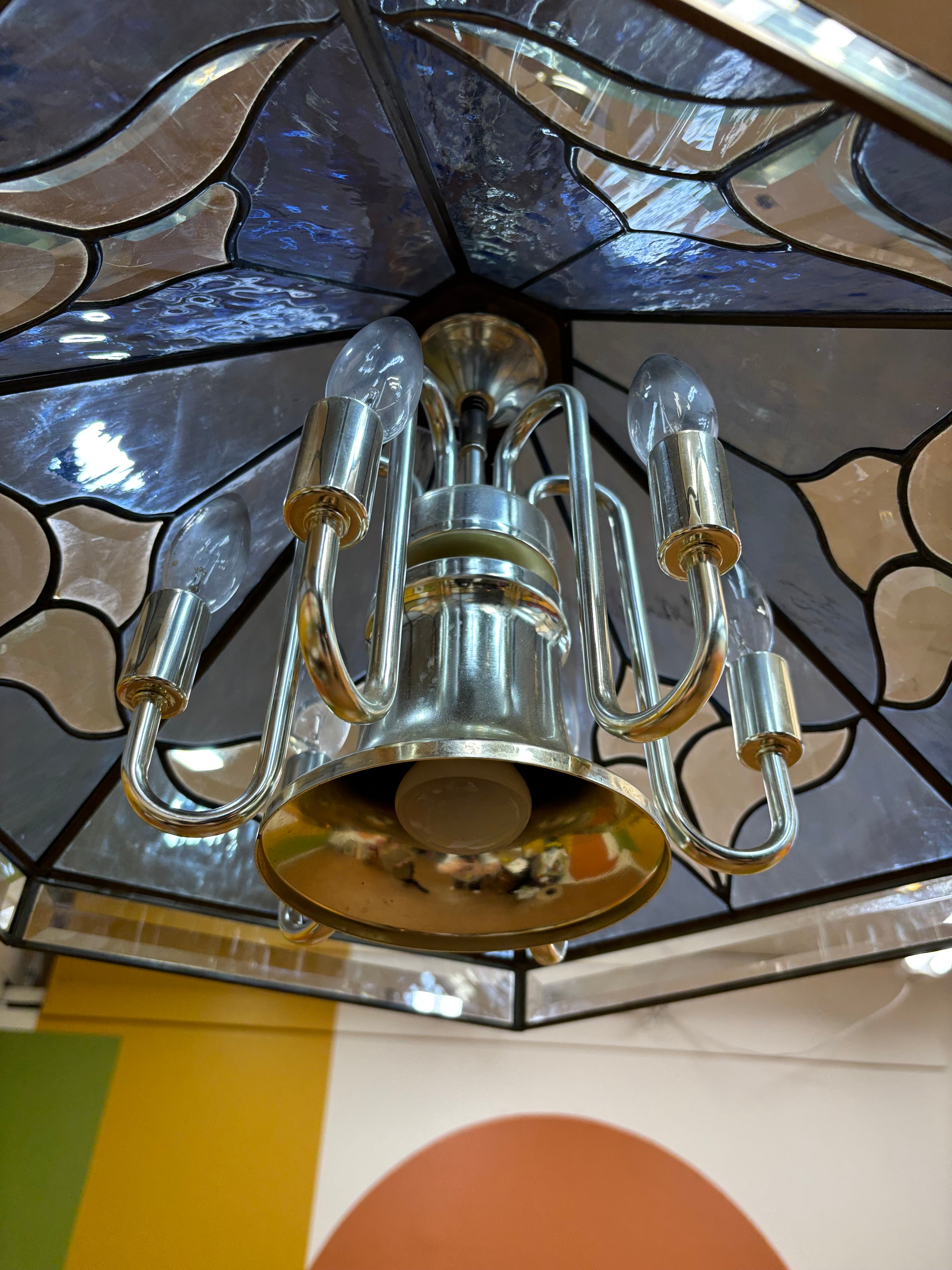 Blue Stained Glass Light