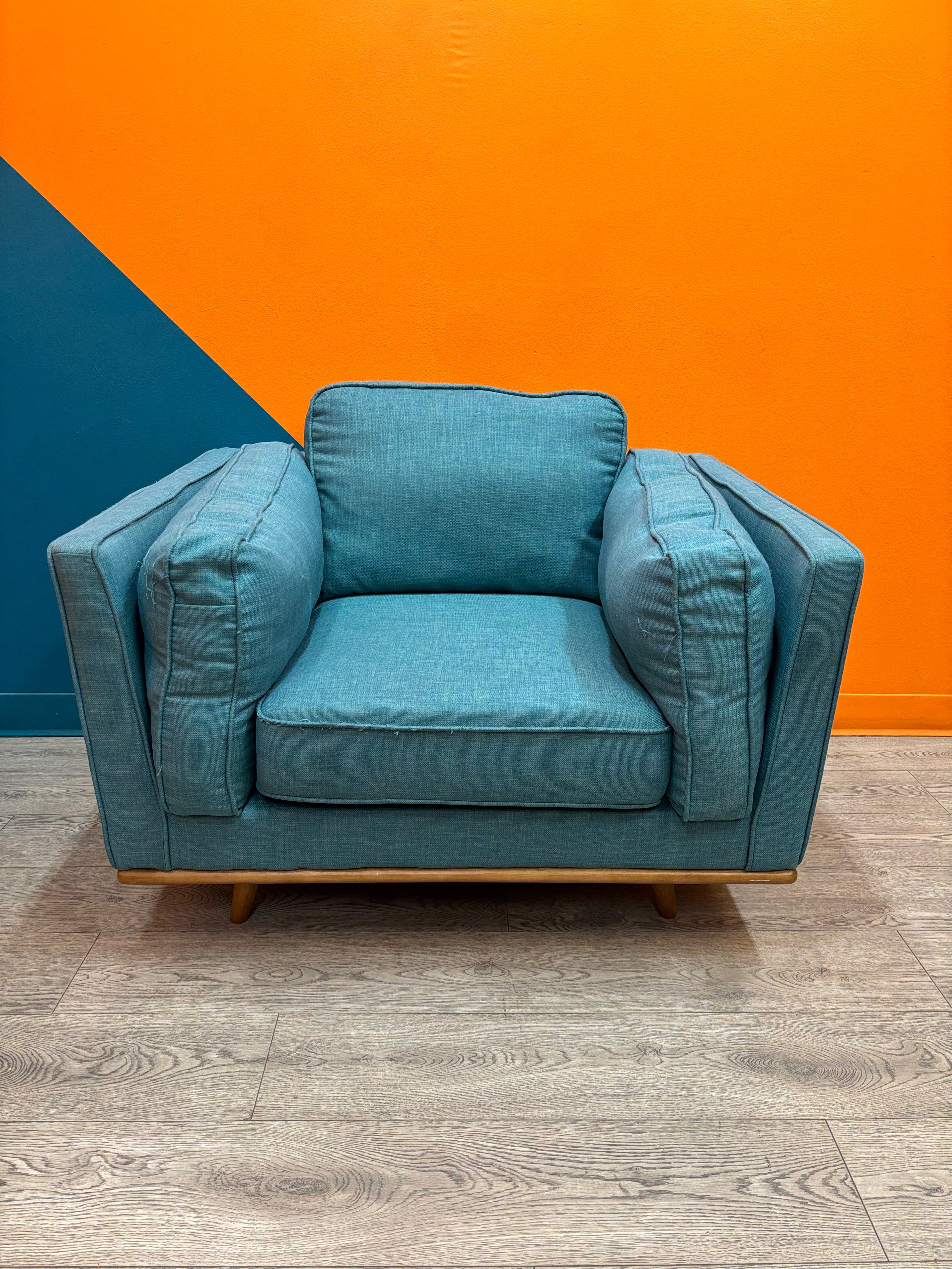 Oversized Teal Armchair
