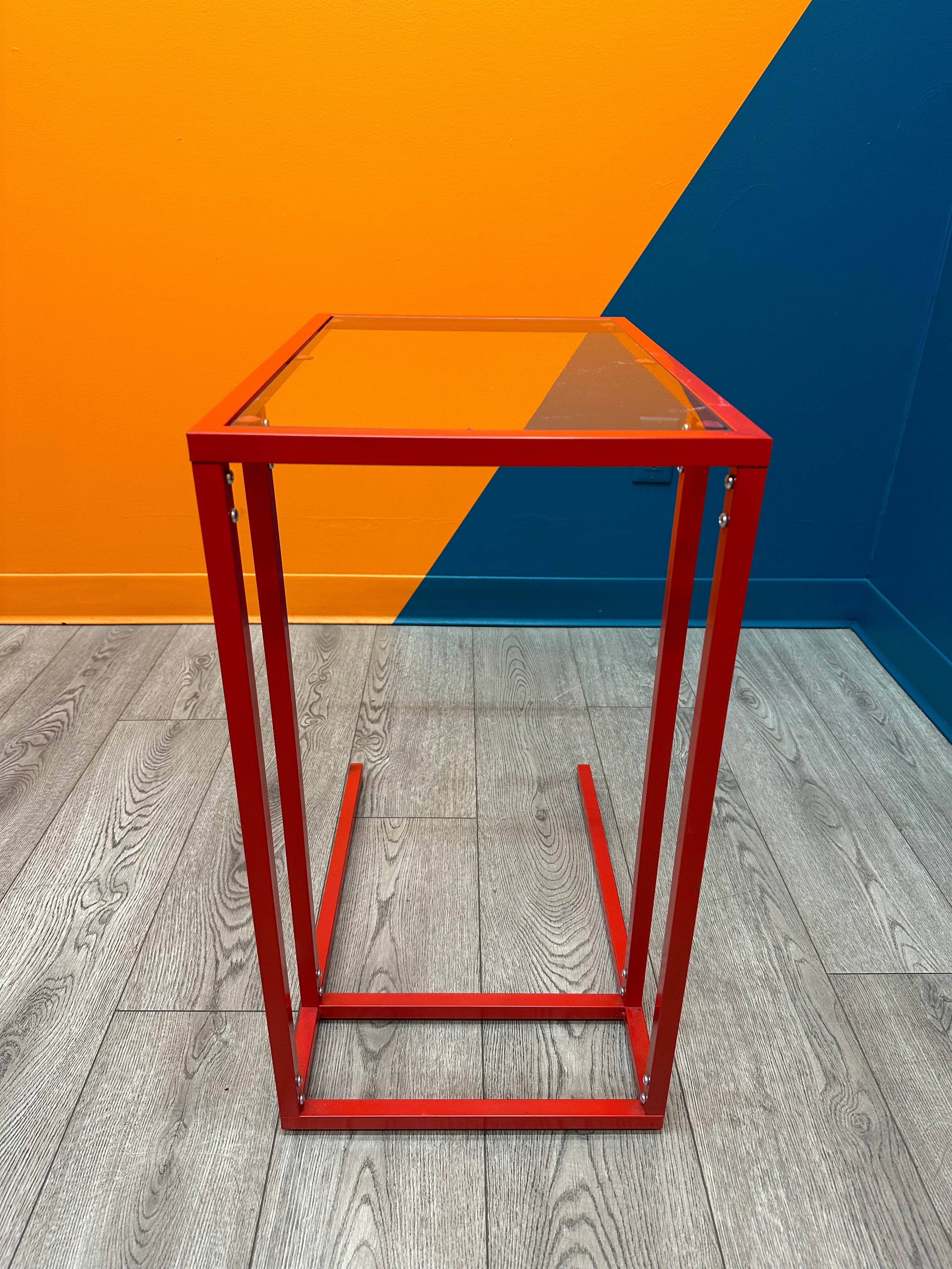 Red Glass Side Table