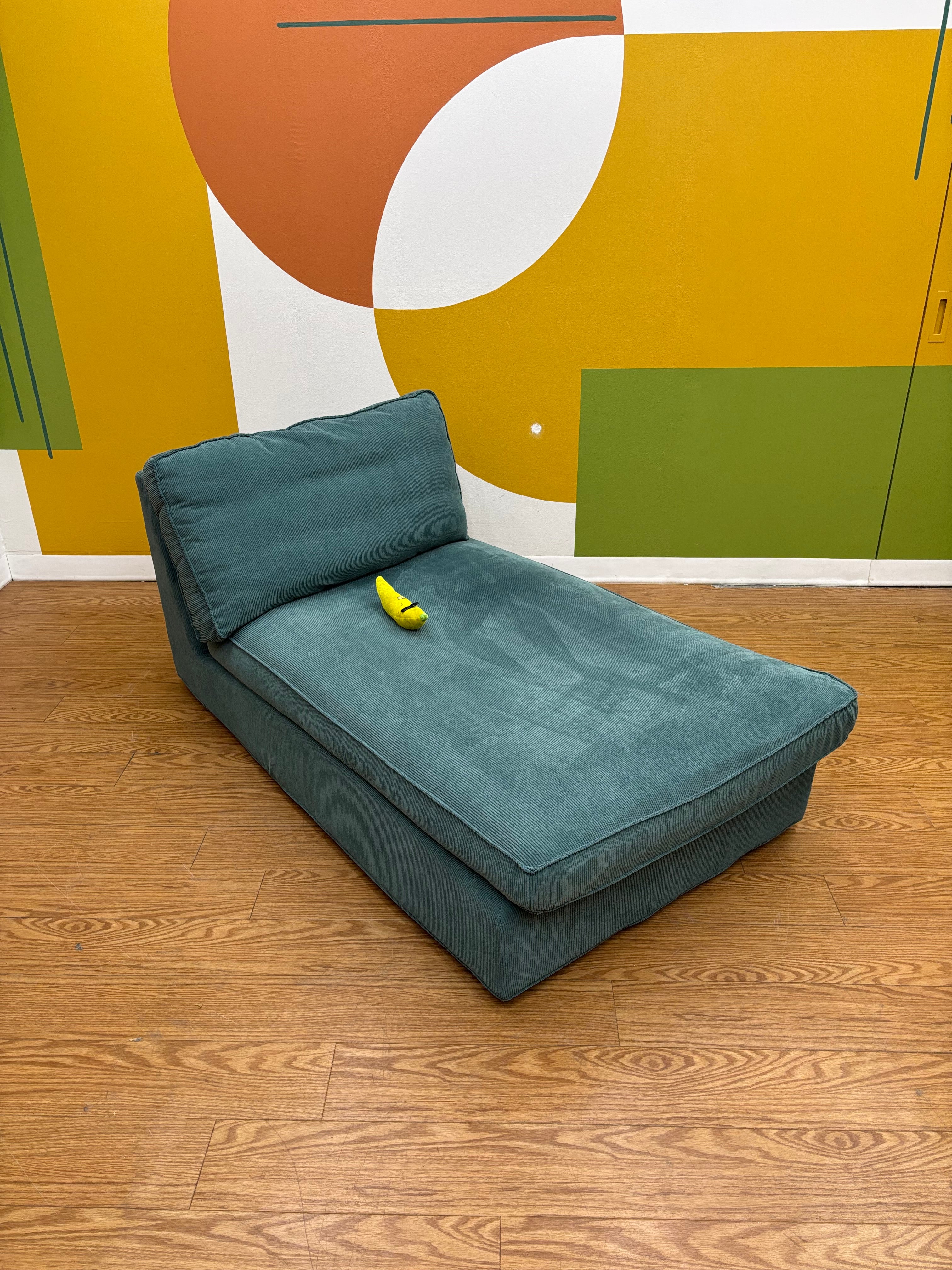 Turquoise Fabric Chaise