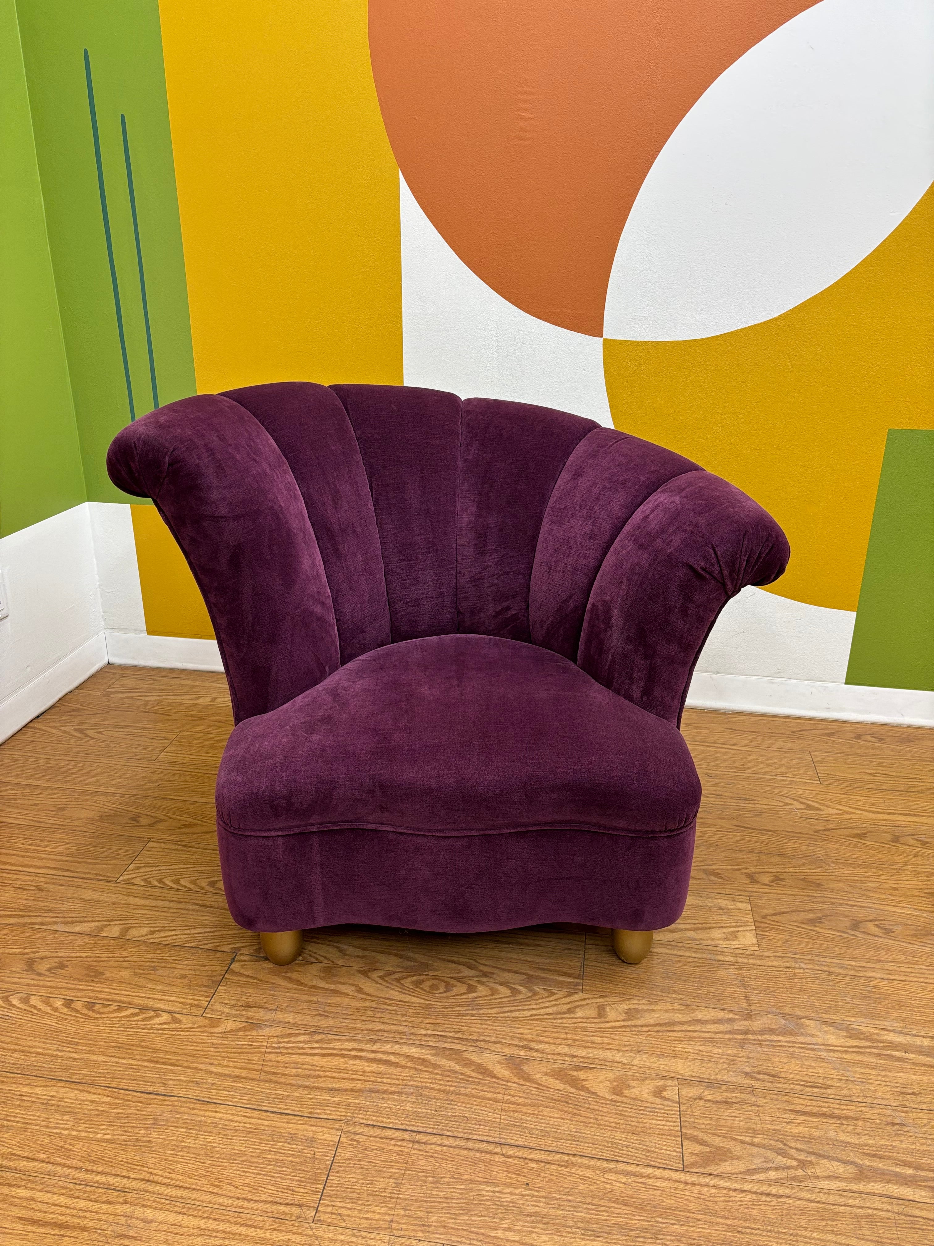 Purple Asymmetrical Scalloped Chair