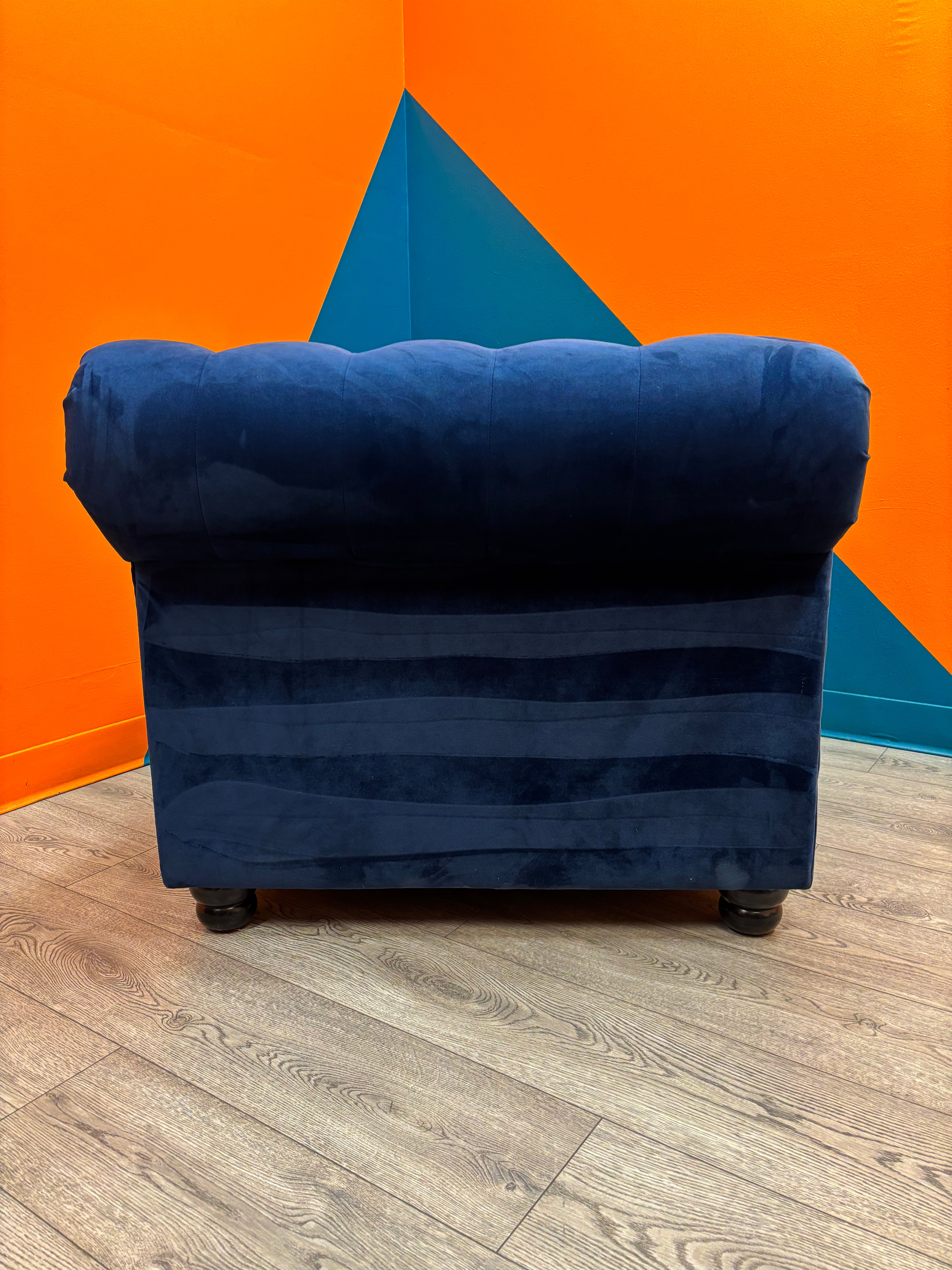 Royal Blue Velvet Armchair