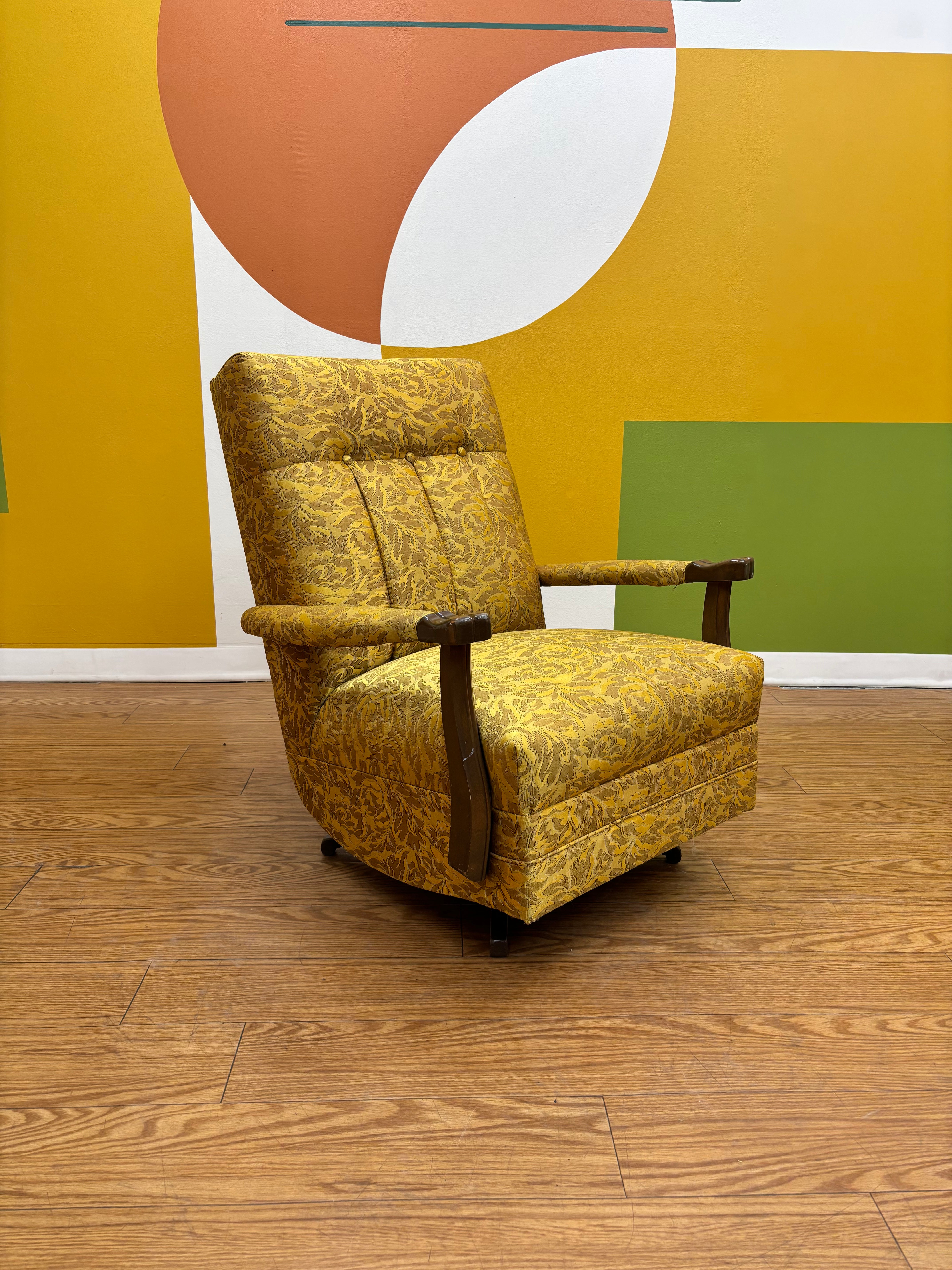 Yellow Swivel Rocking Chair