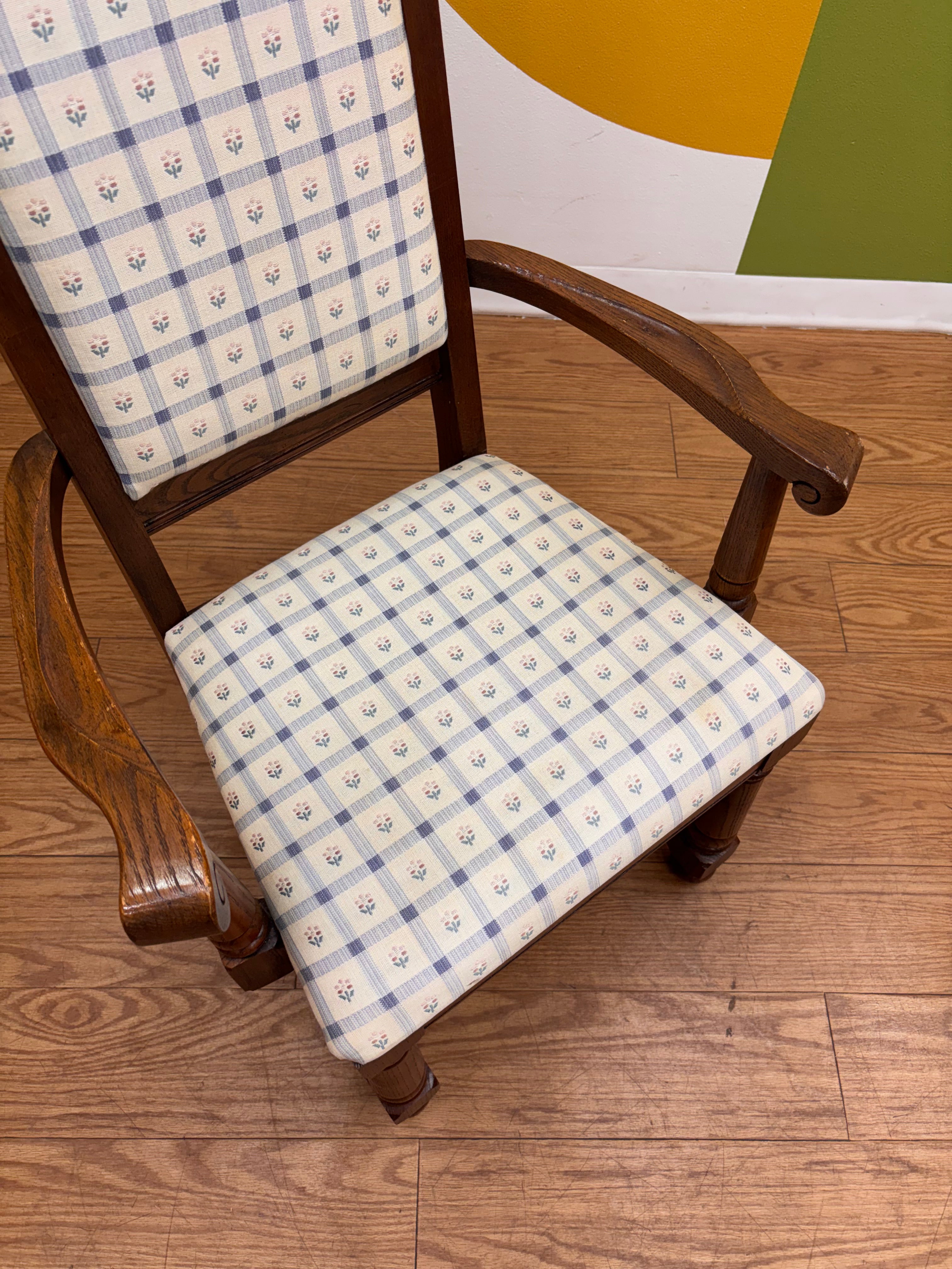 Floral Gingham Dining Armchair (2)