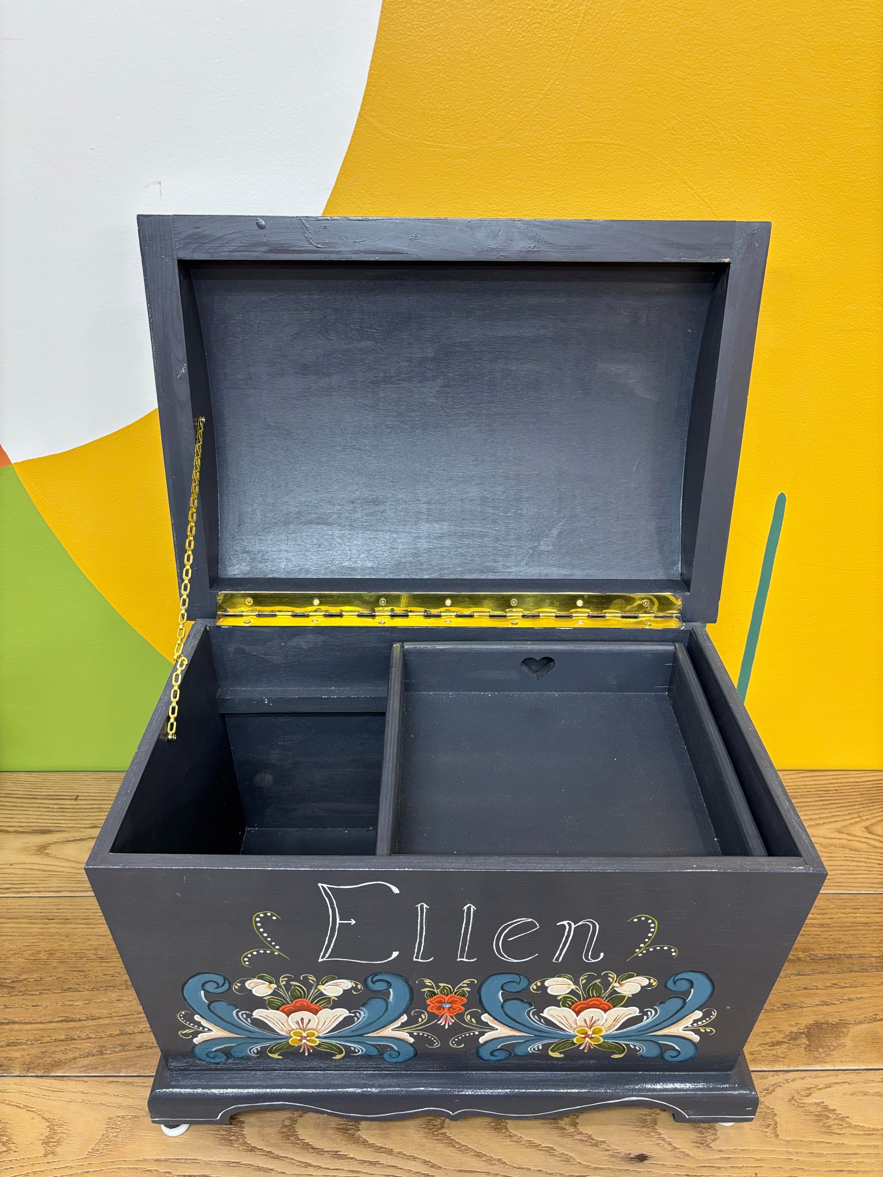 Hand Painted Wood Chest