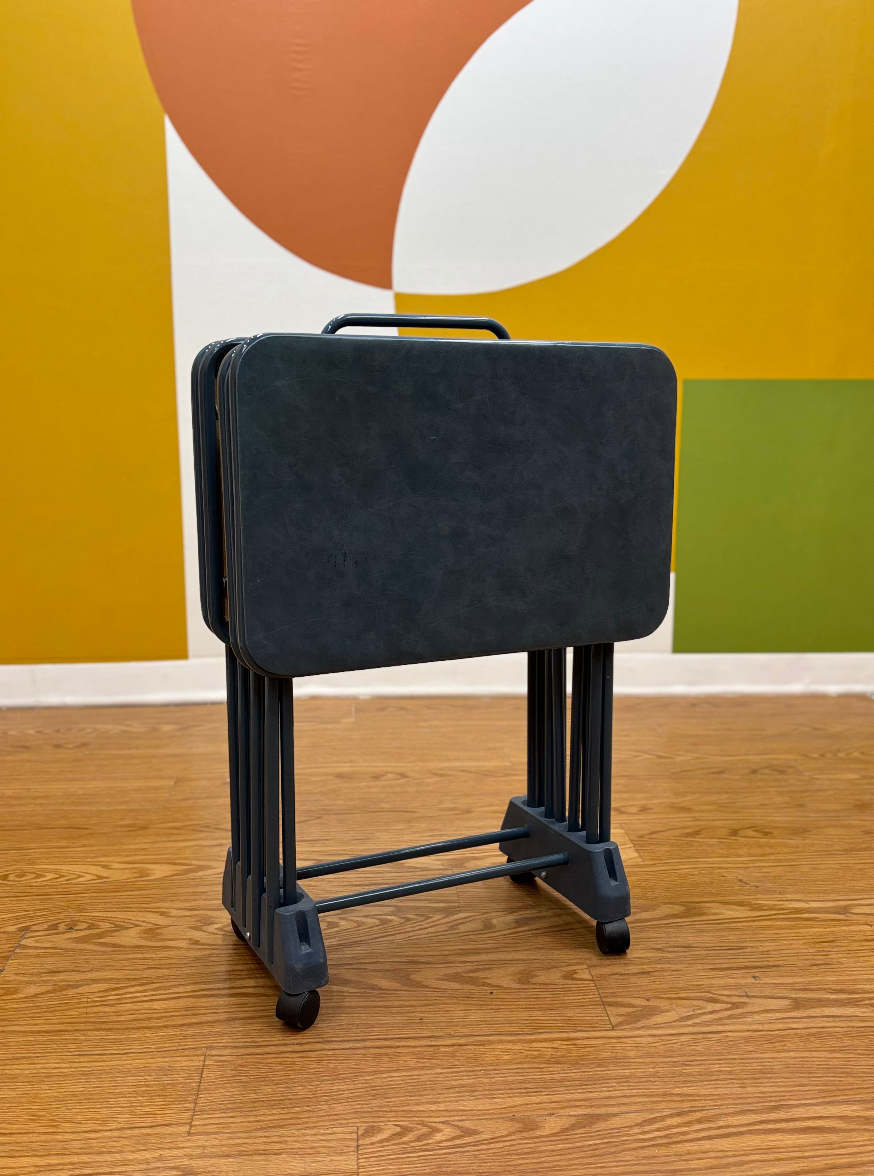 Blue 4 Piece TV Tray Set