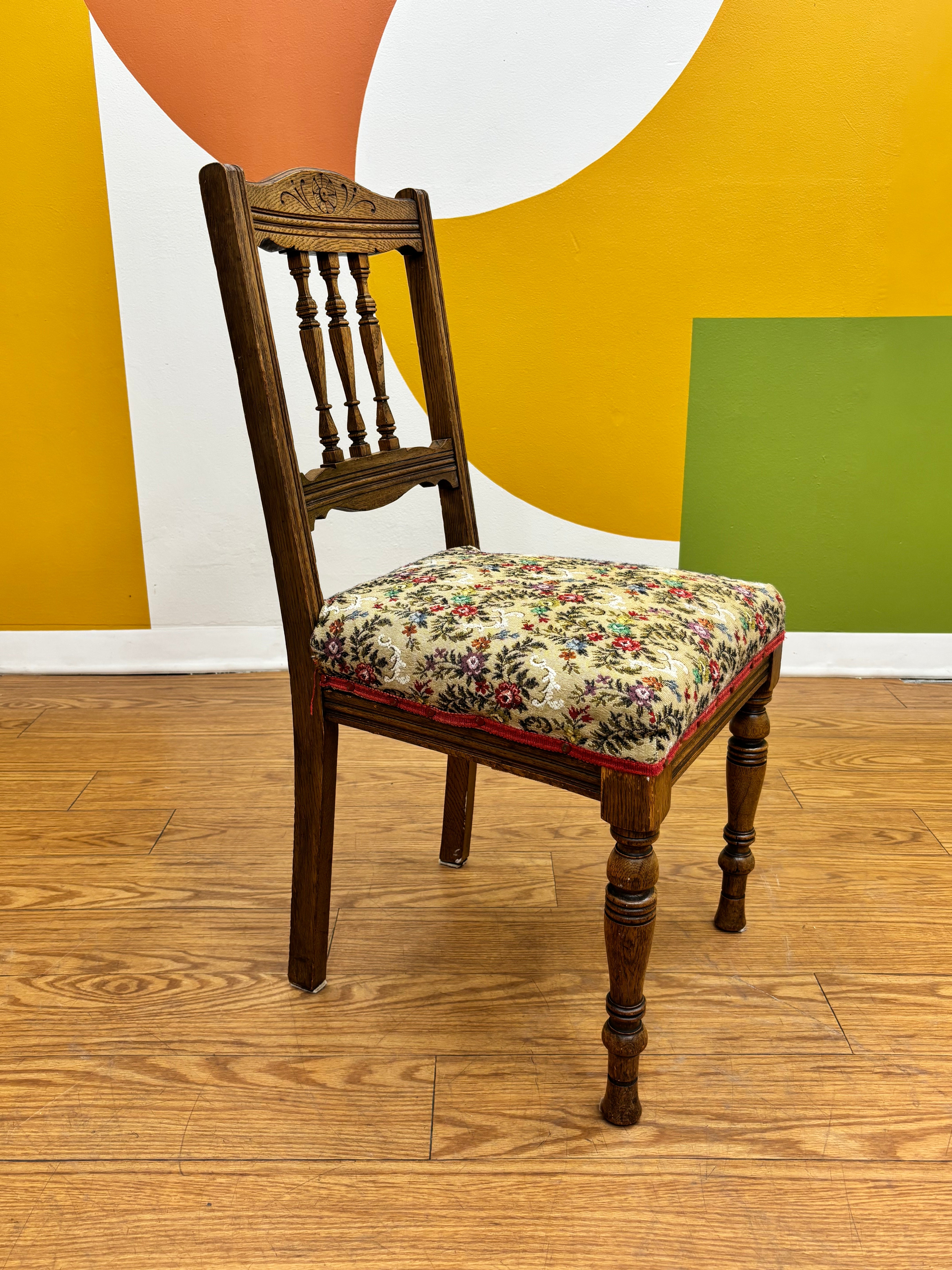 Wood Floral Dining Chair (4)