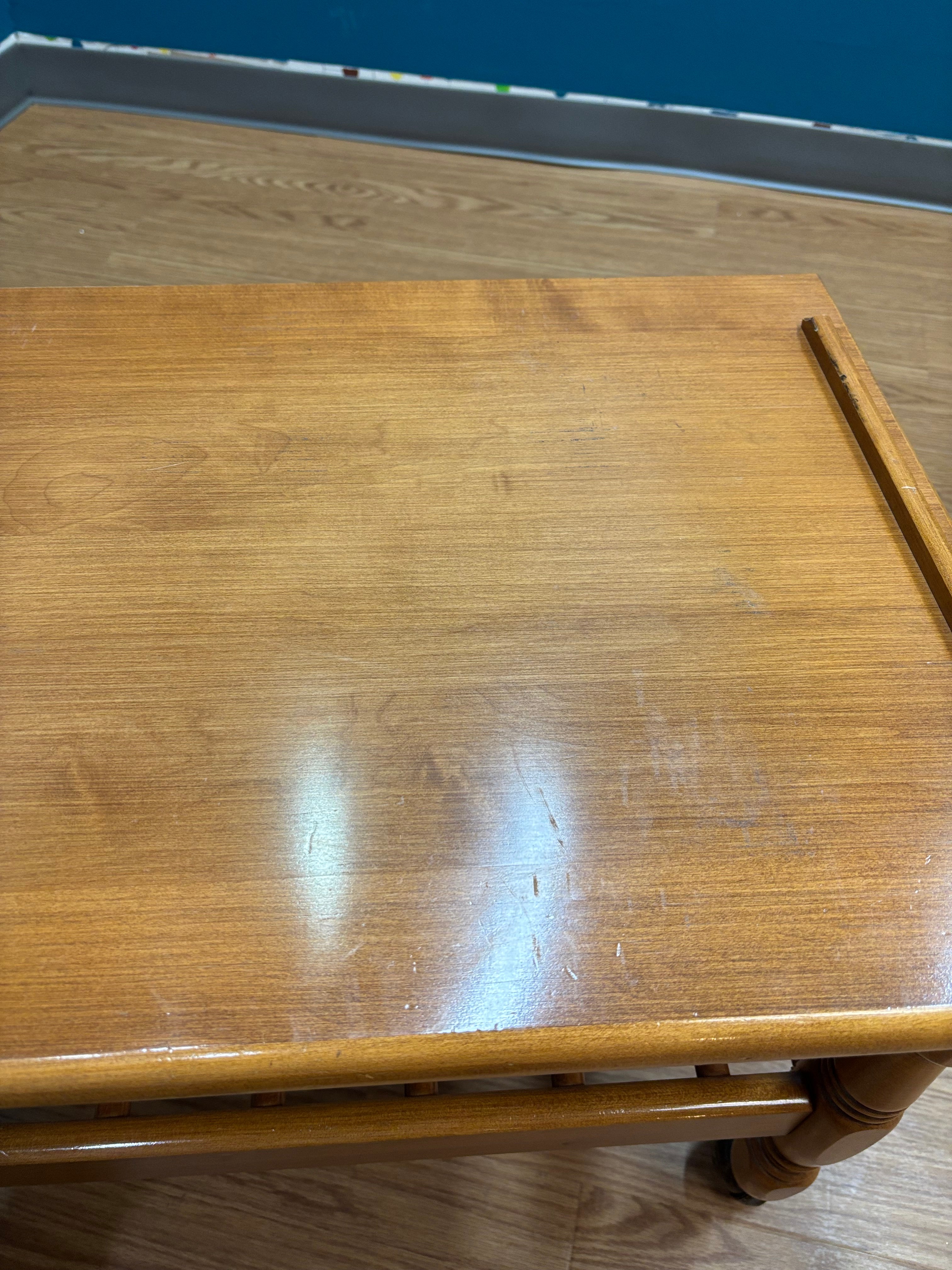 Wood Rolling End Table