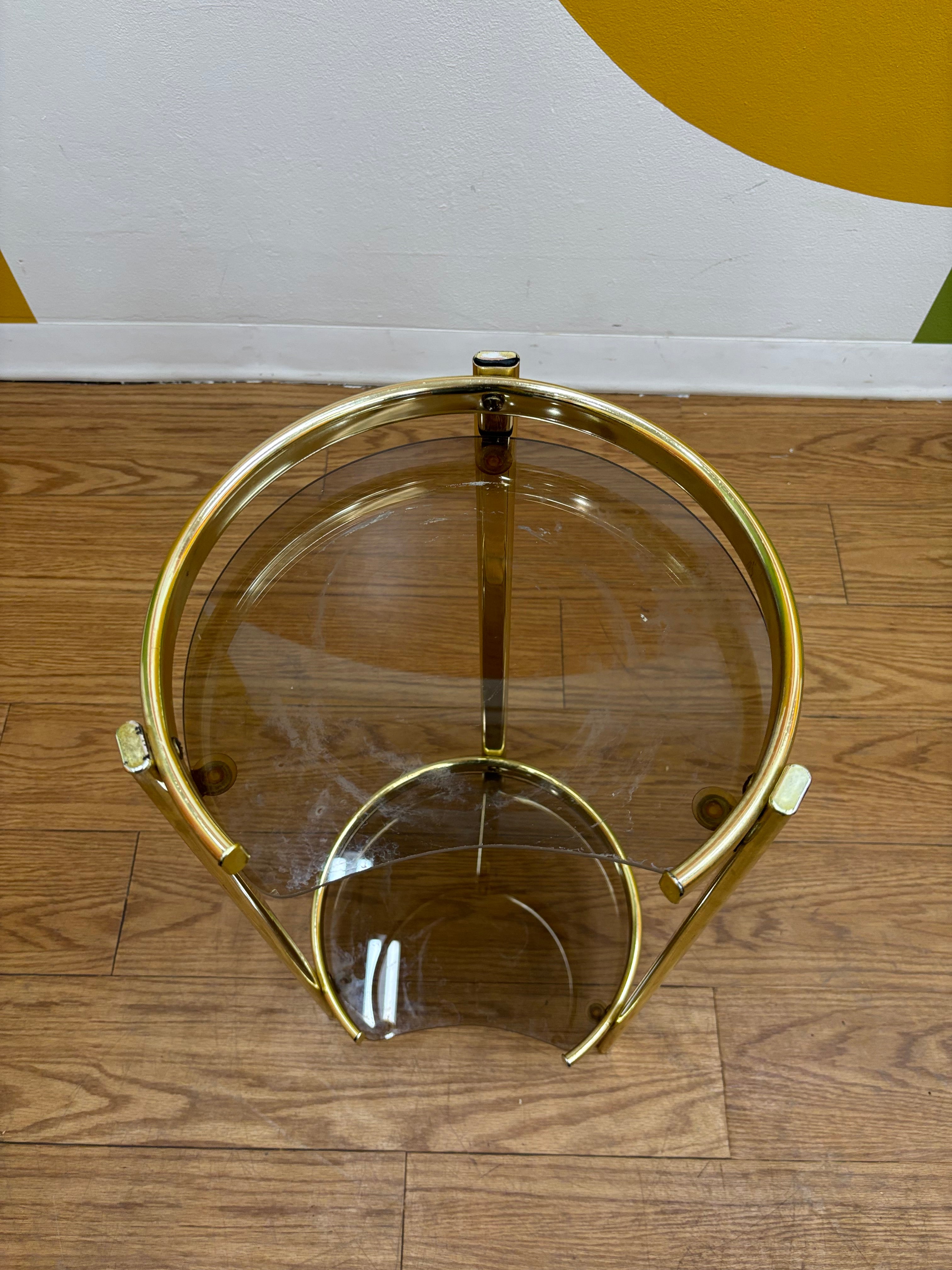 Two Tier Metal & Glass Table